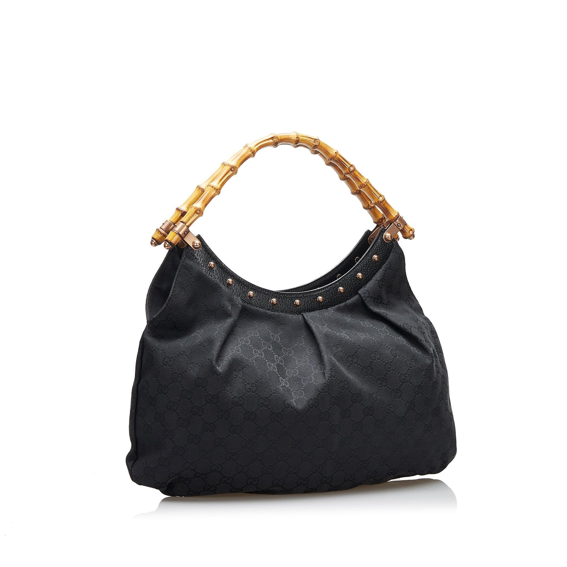 Gucci Bamboo GG SHG-yNeroE Canvas Black Shoulder Bag