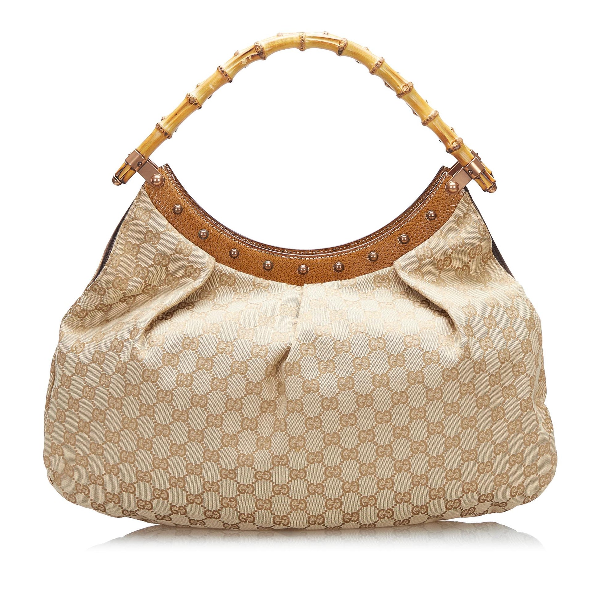 Gucci Bamboo GG SHG-LcTL5C Canvas Brown Shoulder Bag