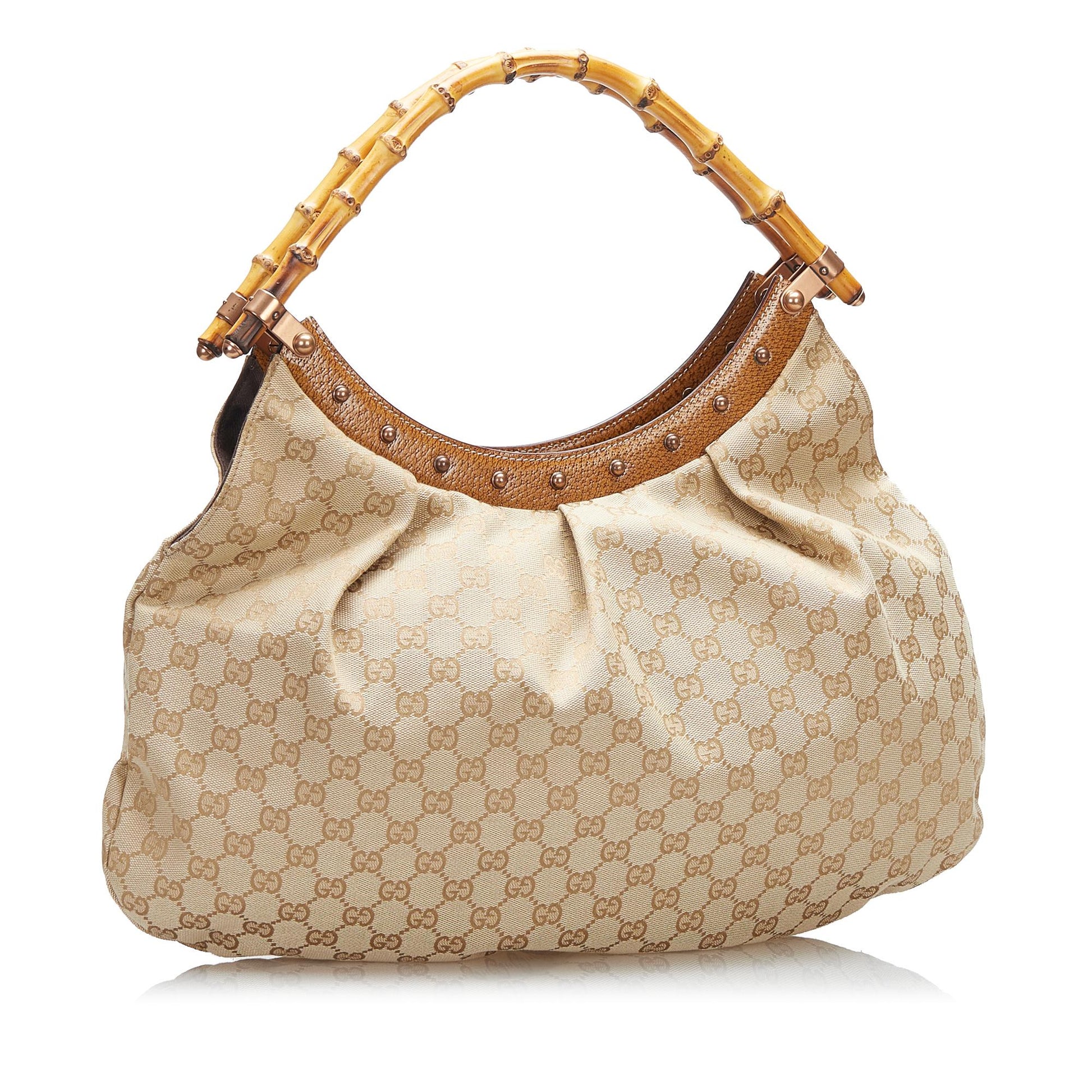 Gucci Bamboo GG SHG-LcTL5C Canvas Brown Shoulder Bag