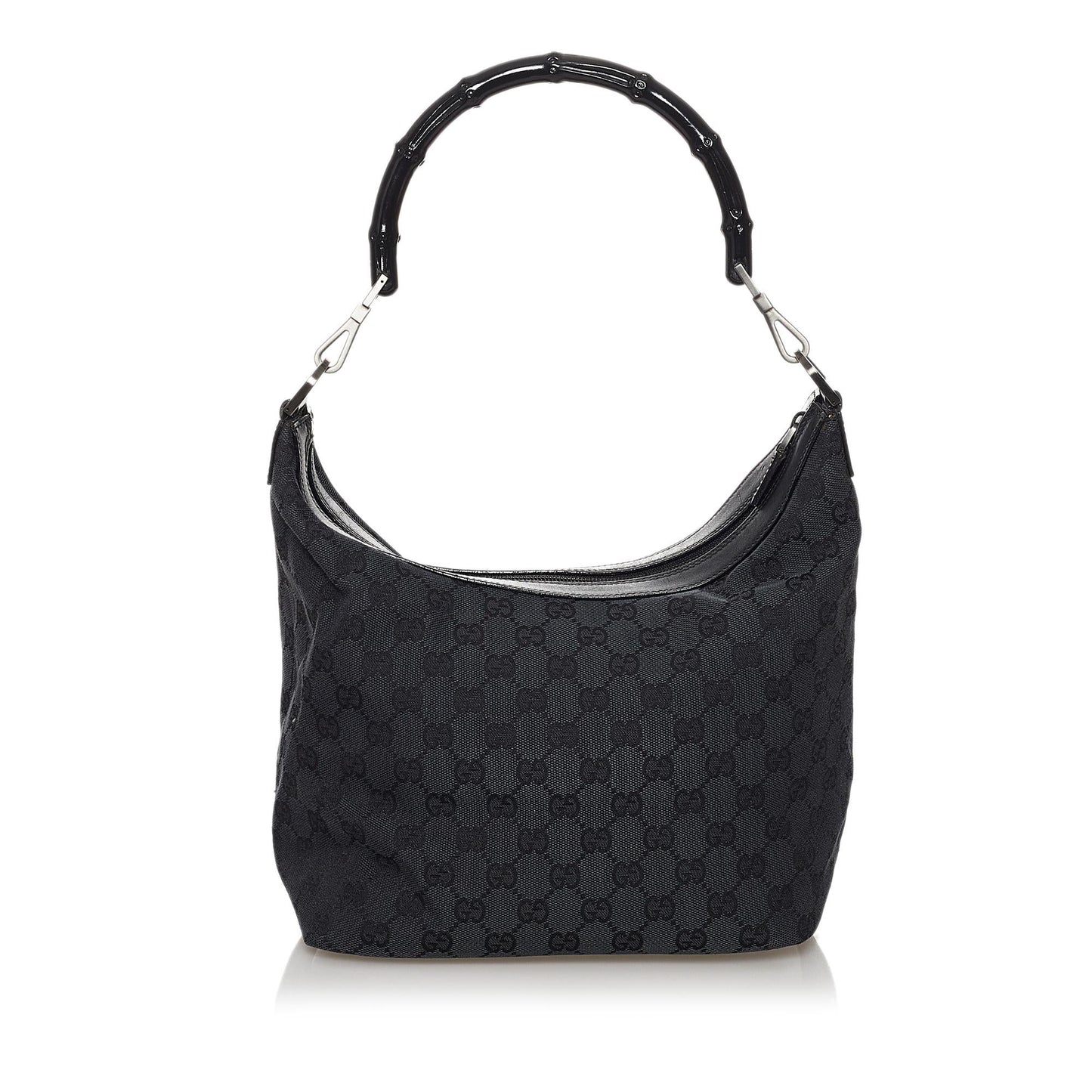 Gucci Bamboo GG SHG Canvas Black Shoulder Bag