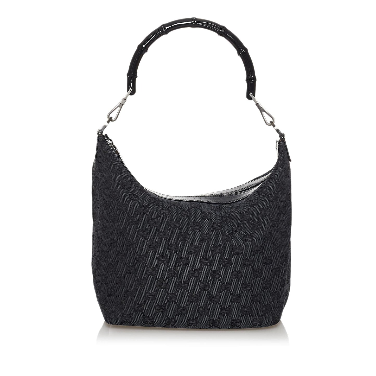 Gucci Bamboo GG SHG Canvas Black Shoulder Bag