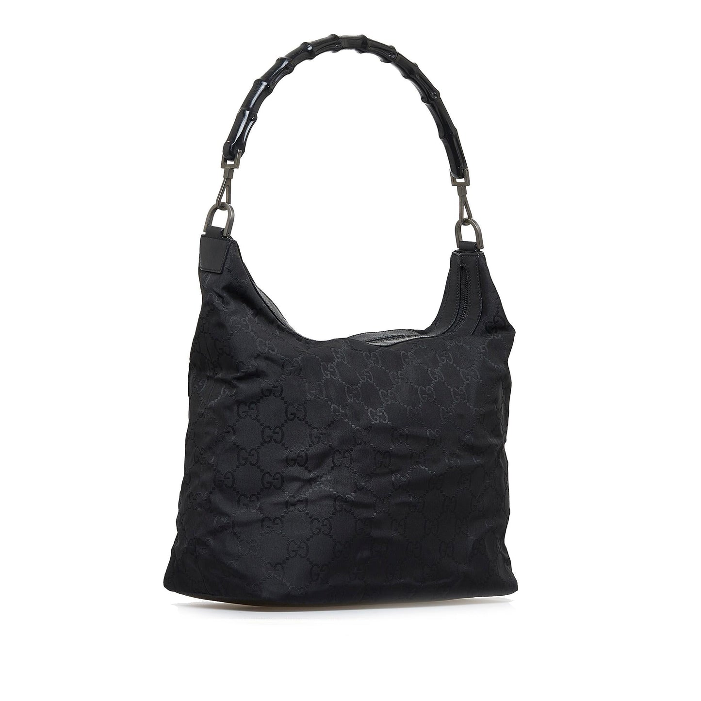 Gucci Bamboo GG SHG-reGuen Nylon Black Shoulder Bag