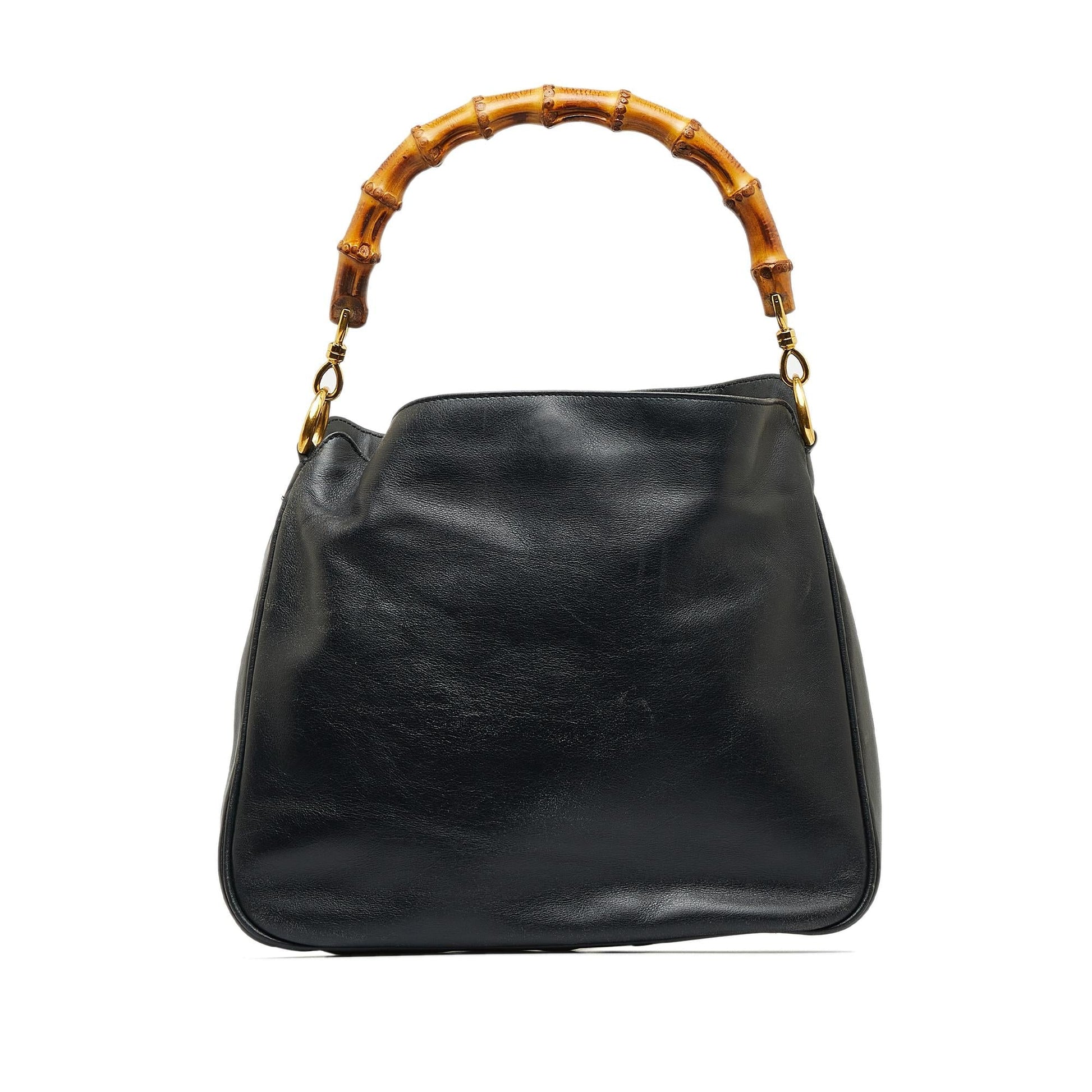 Gucci Bamboo SHG-sEAta4 Calf Black Satchel Bag