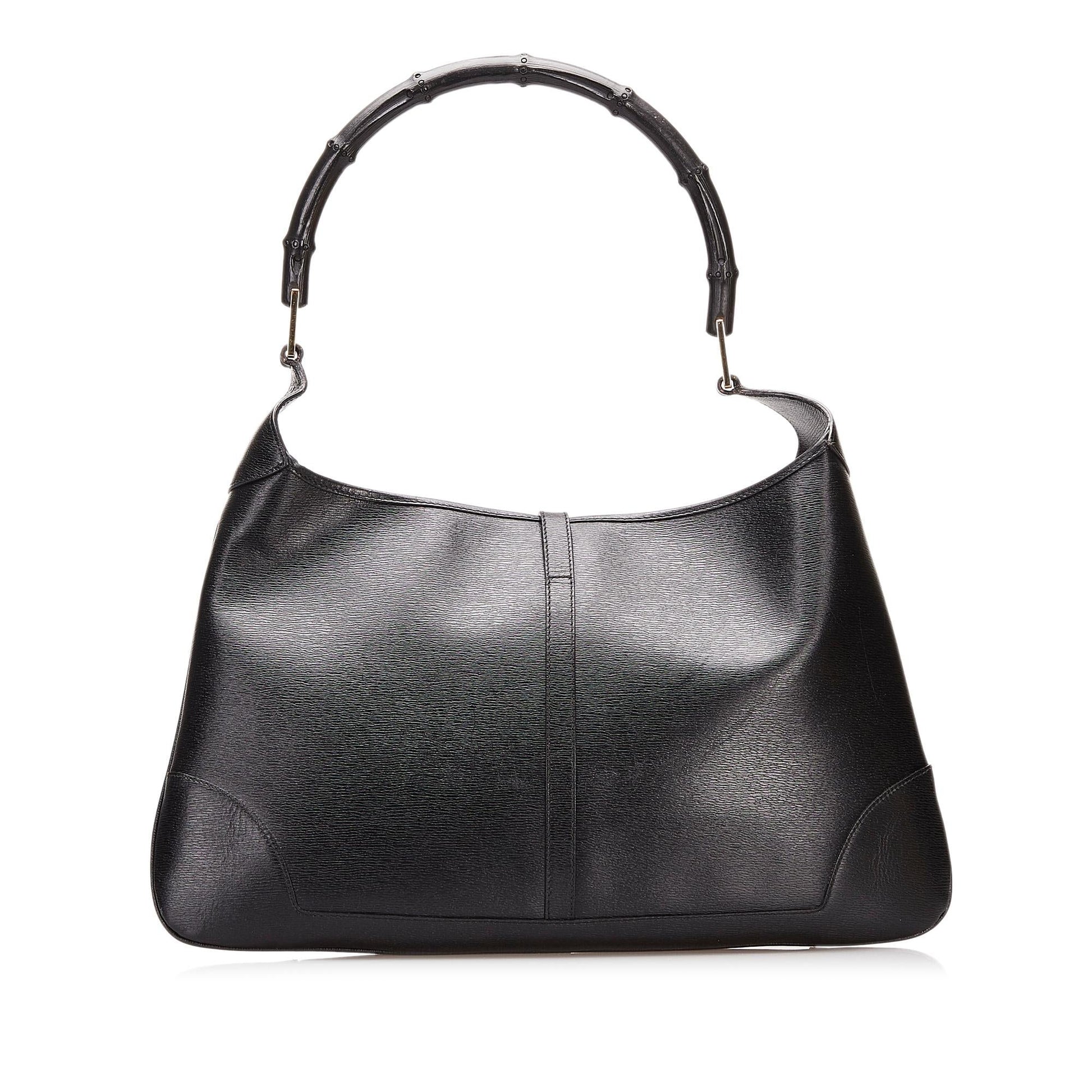 Gucci Bamboo Jackie SHG Leather Calf Black Shoulder Bag