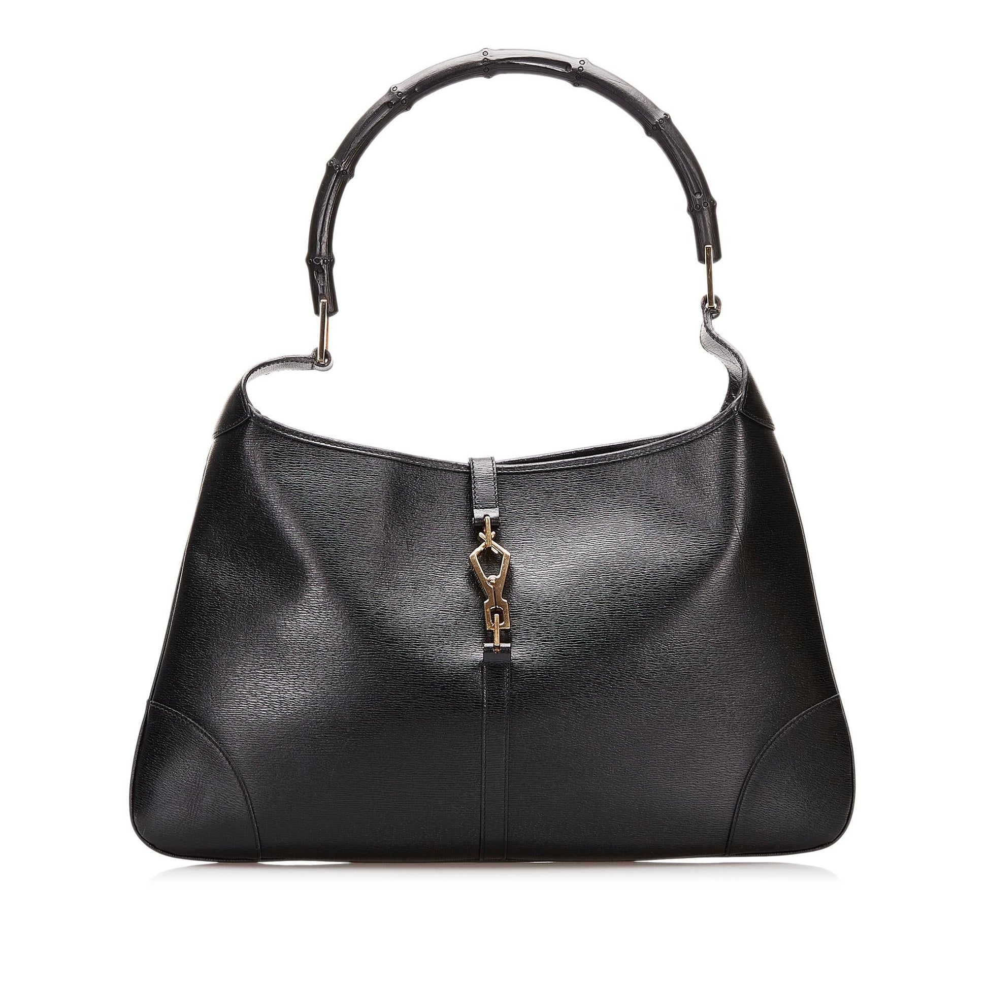 Gucci Bamboo Jackie SHG Leather Calf Black Shoulder Bag