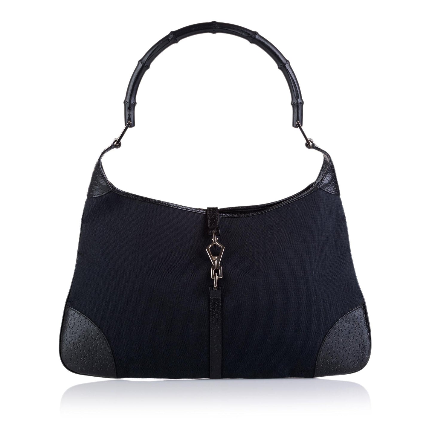 Gucci Bamboo Jackie SHG Canvas Black Shoulder Bag