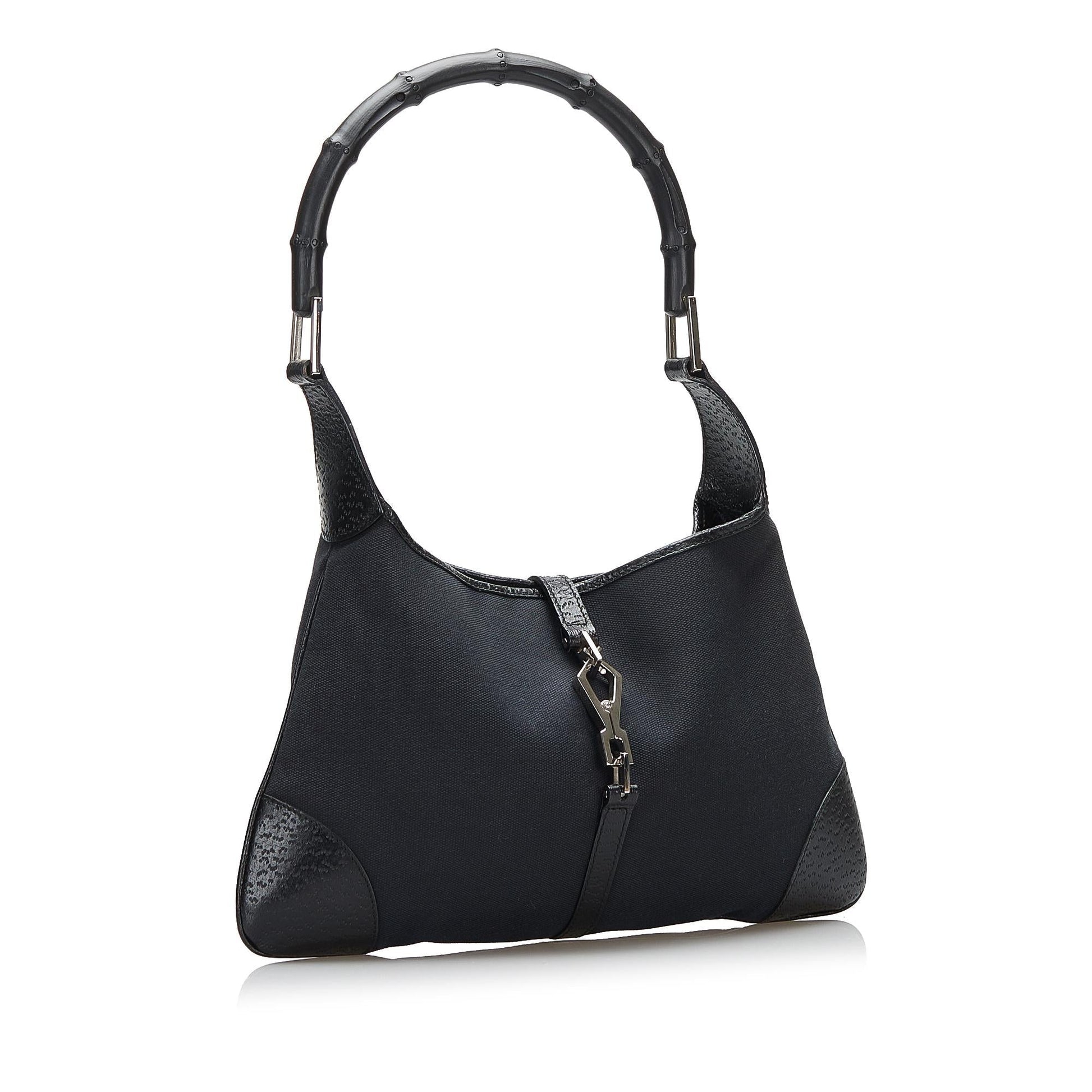 Gucci Bamboo Jackie SHG-sSCZyy Canvas Black Shoulder Bag