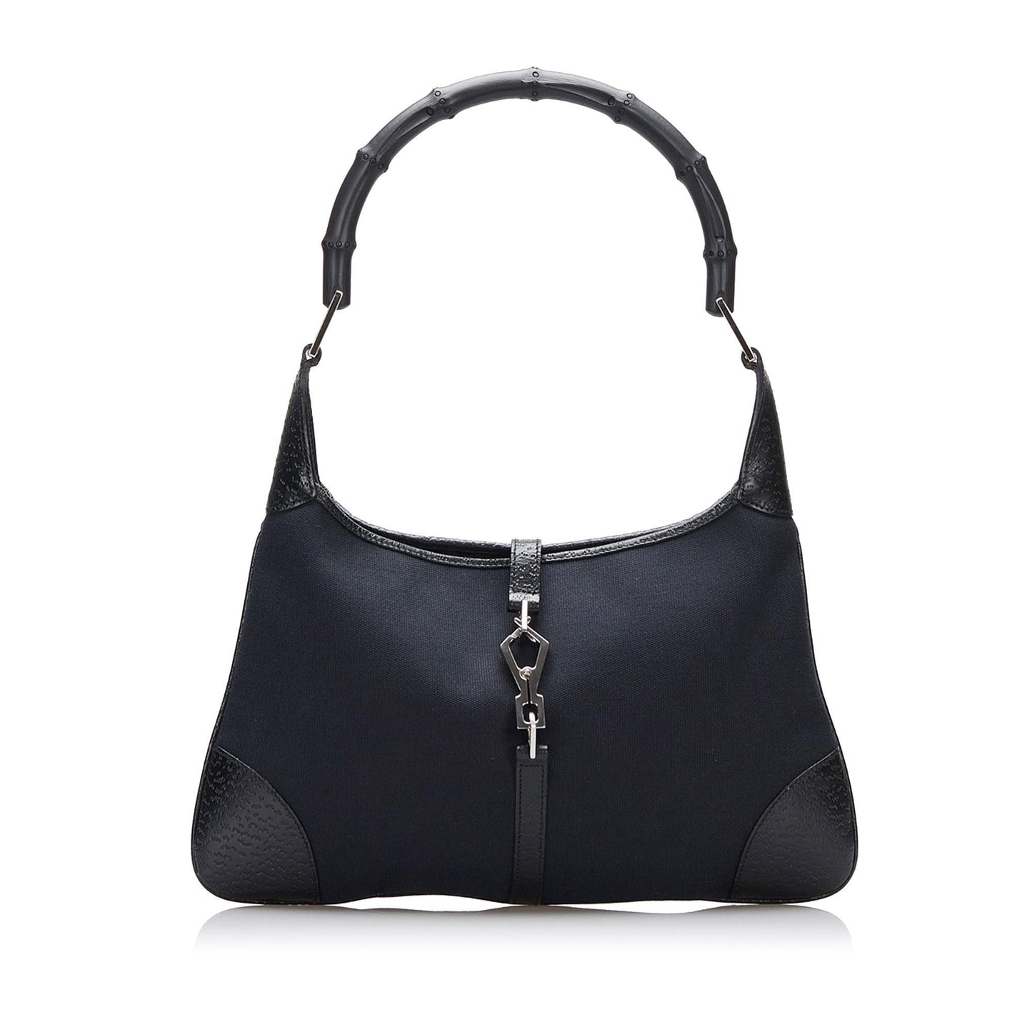 Gucci Bamboo Jackie SHG-dvtNsM Canvas Calf Black Shoulder Bag
