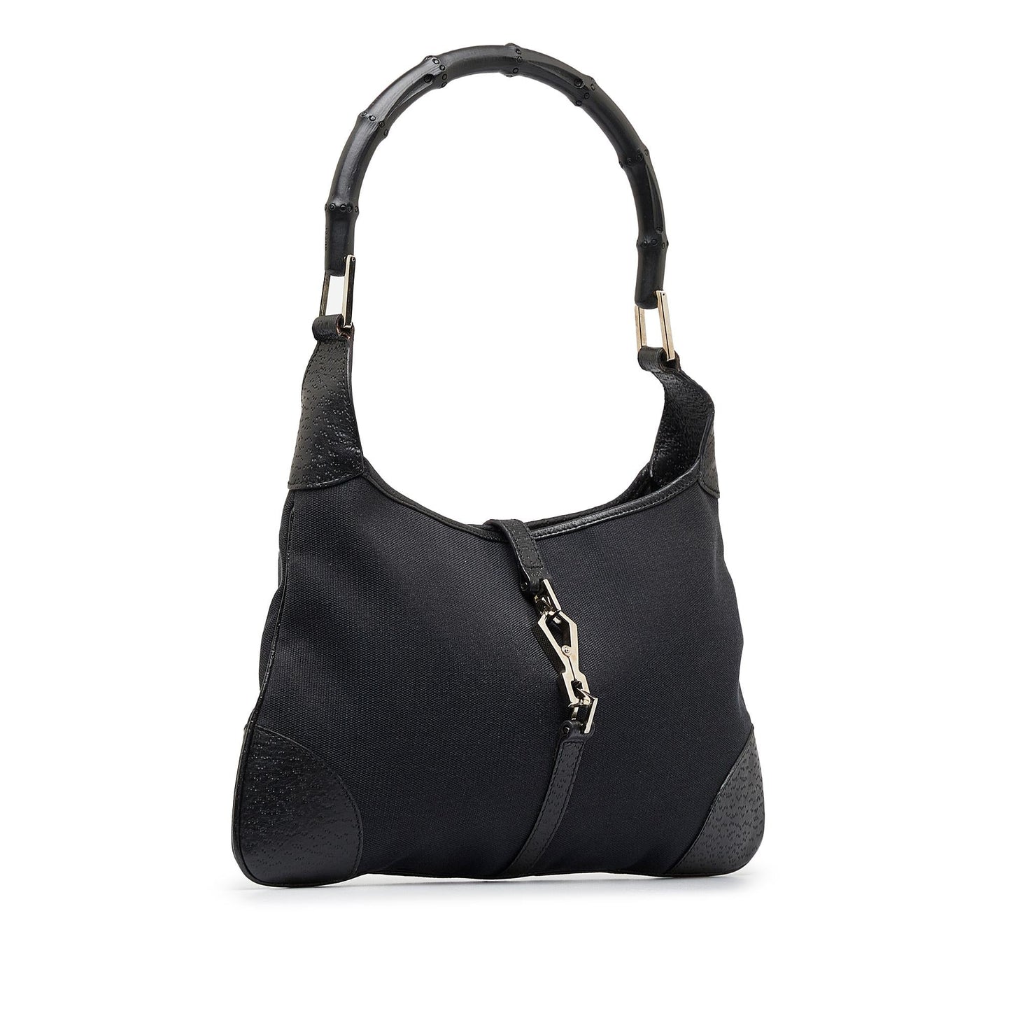 Gucci Bamboo Jackie SHG-aIQVHd Canvas Calf Black Shoulder Bag