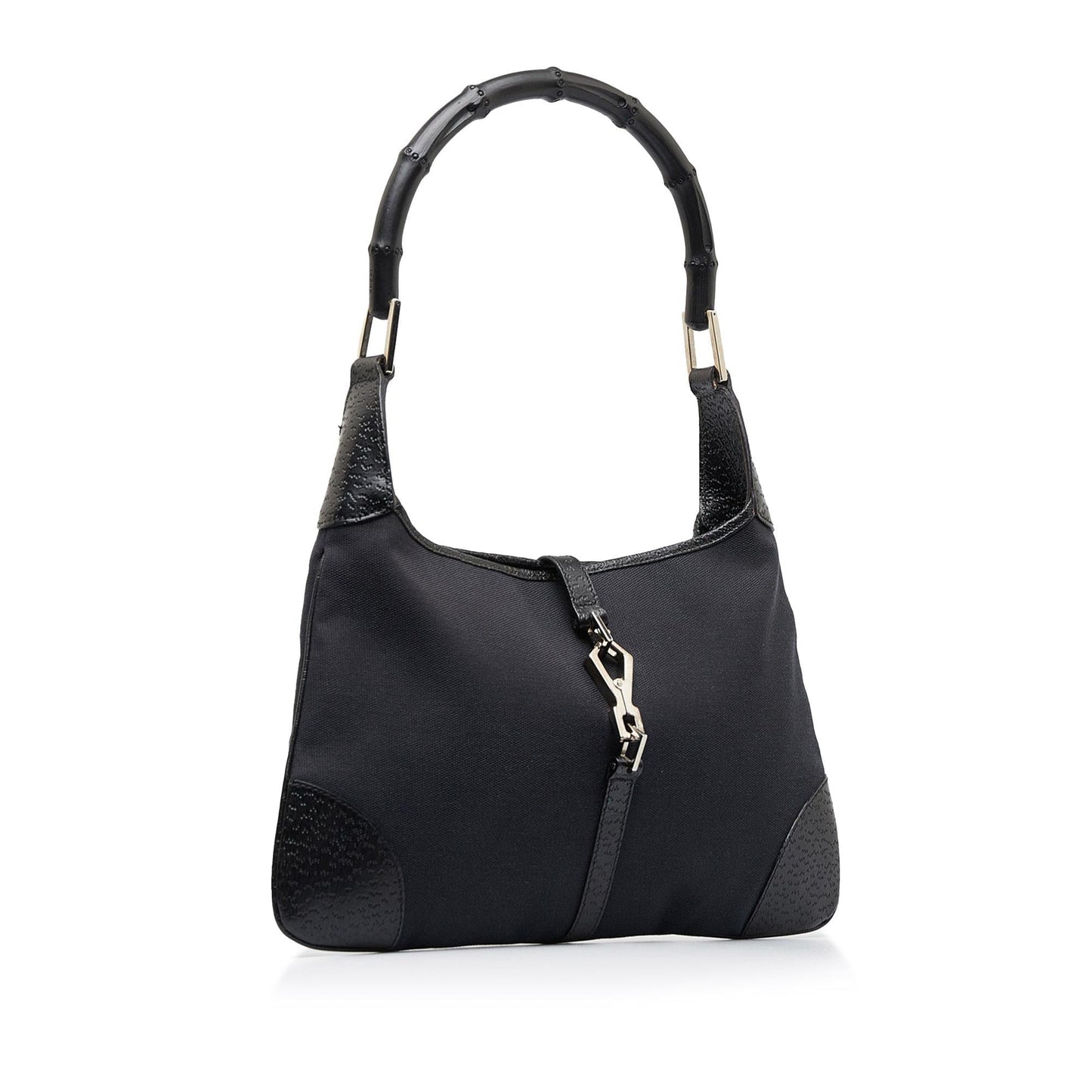 Gucci Bamboo Jackie SHG-atndv6 Canvas Calf Black Shoulder Bag
