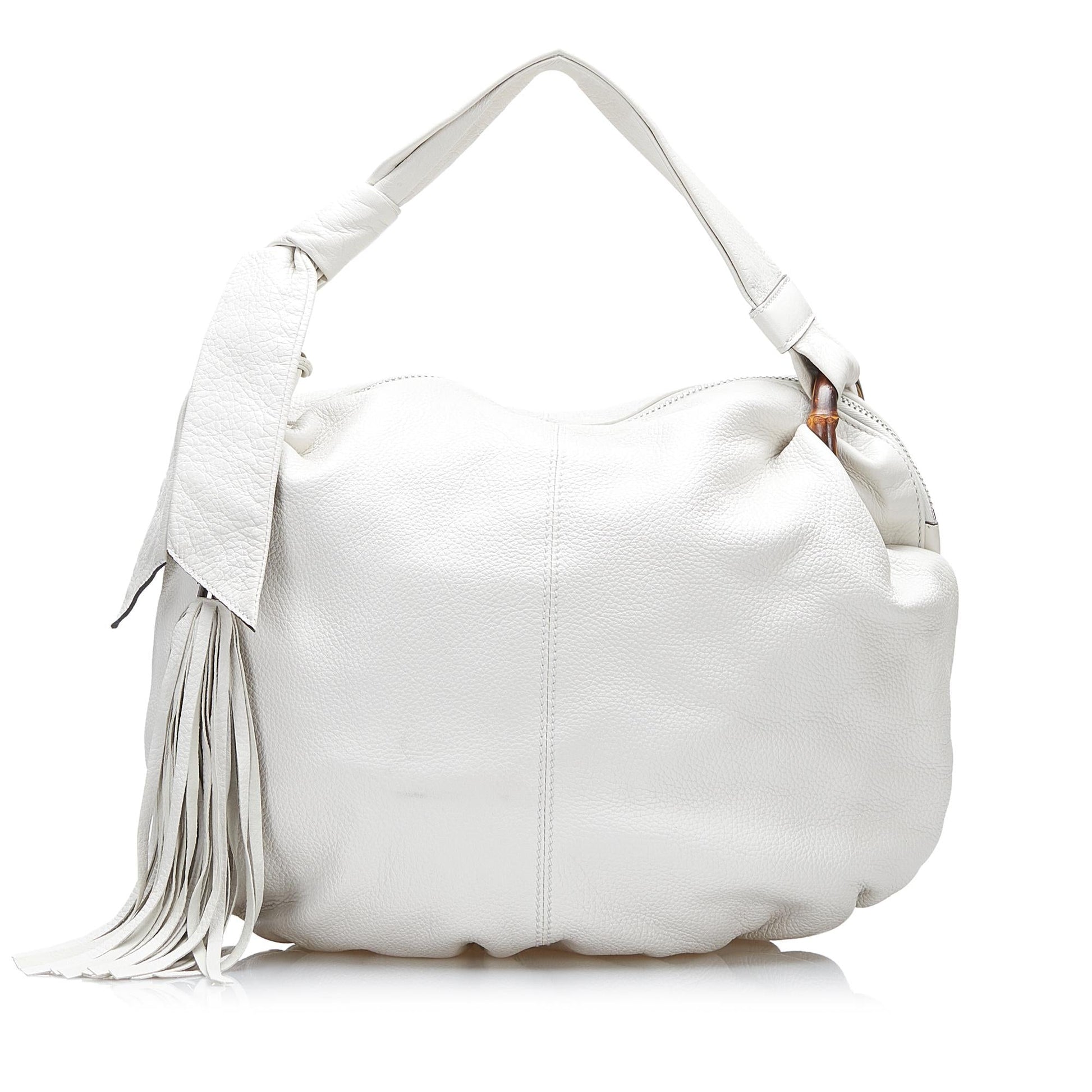Gucci Bamboo Jungle SHG-TWuBIp Calf White Shoulder Bag