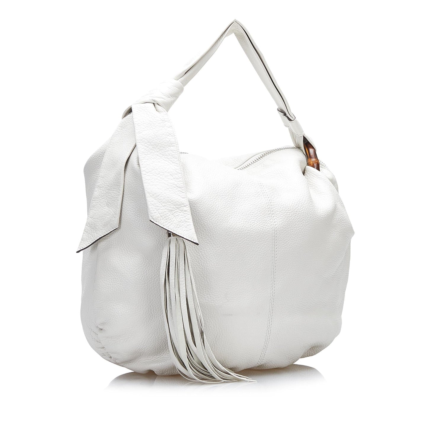 Gucci Bamboo Jungle SHG-TWuBIp Calf White Shoulder Bag