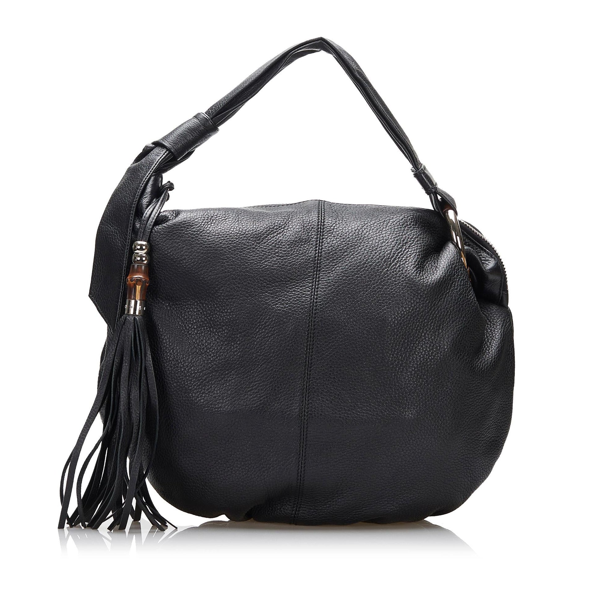 Gucci Bamboo Jungle SHG-h5BXSu Calf Black Shoulder Bag