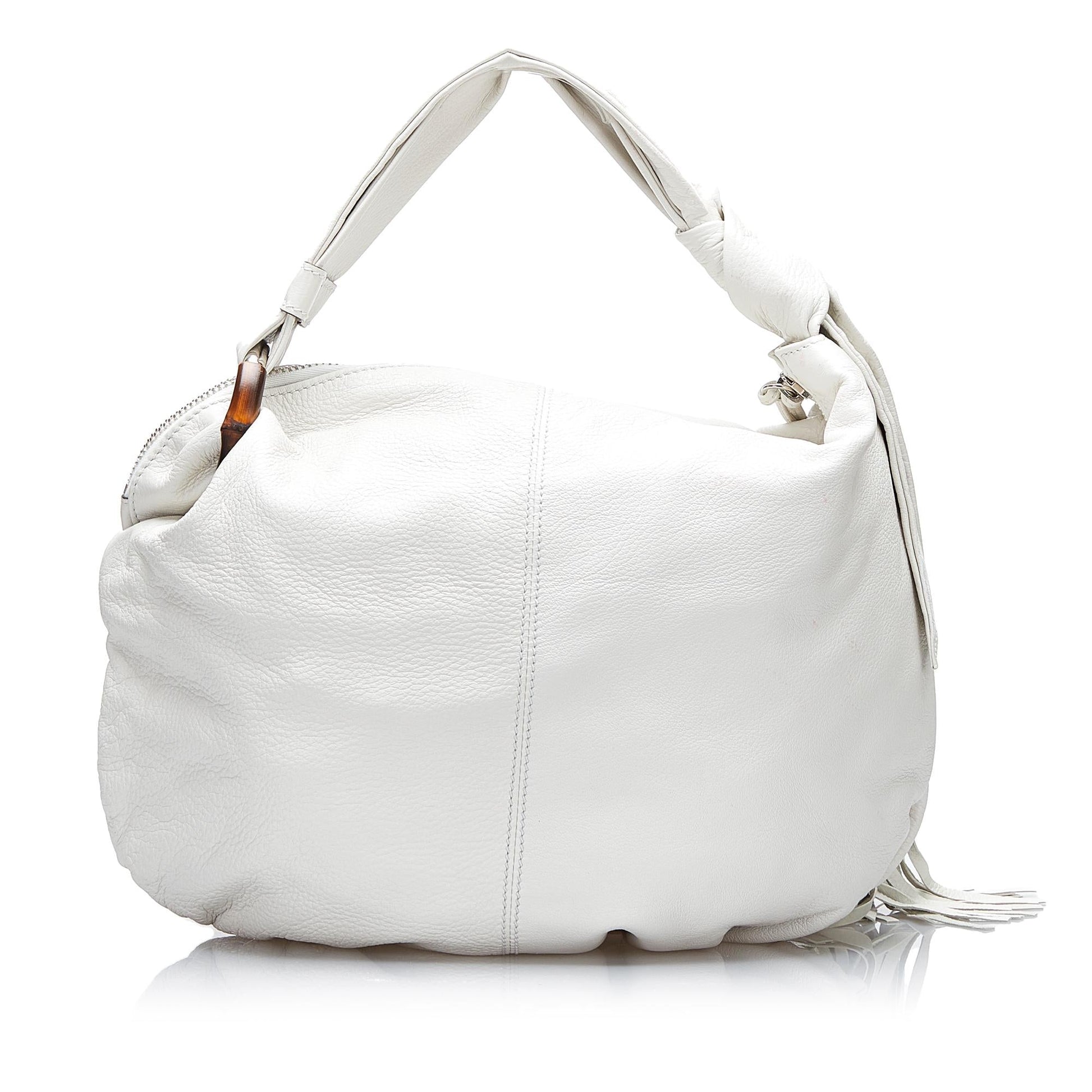 Gucci Bamboo Jungle SHG-sUPV47 Calf White Shoulder Bag