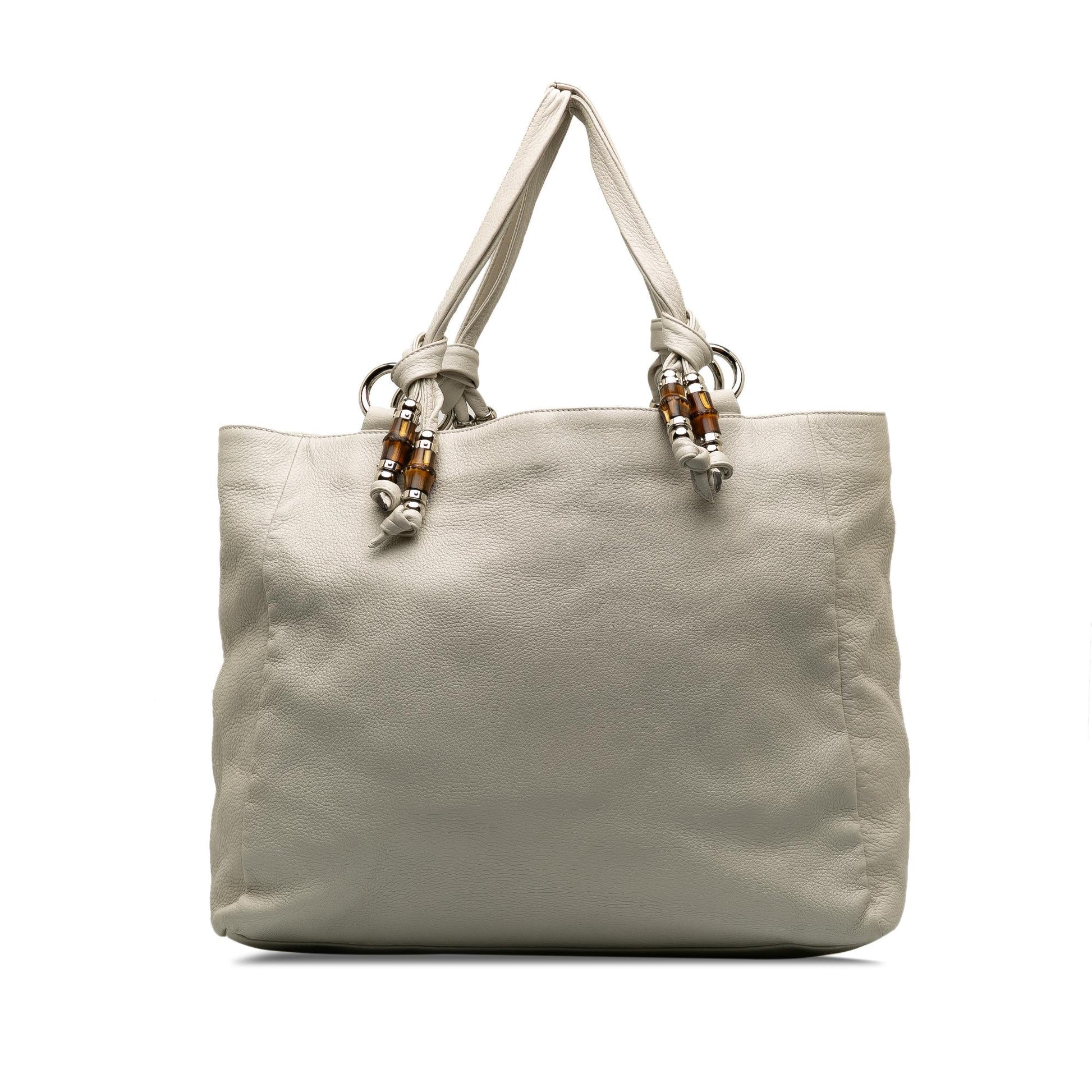 Gucci Bamboo Jungle SHG-GJi2EK Calf White Satchel Bag