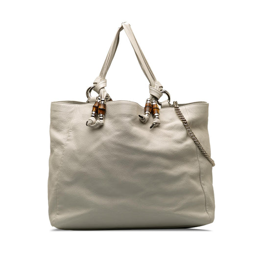 Gucci Bamboo Jungle SHG-GJi2EK Calf White Satchel Bag