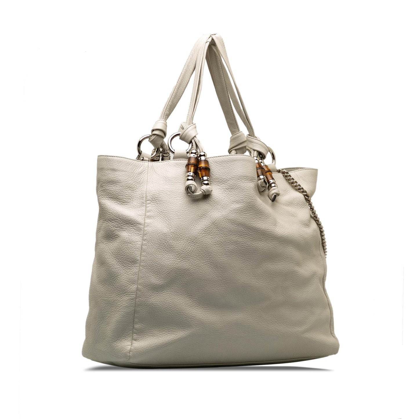 Gucci Bamboo Jungle SHG-GJi2EK Calf White Satchel Bag