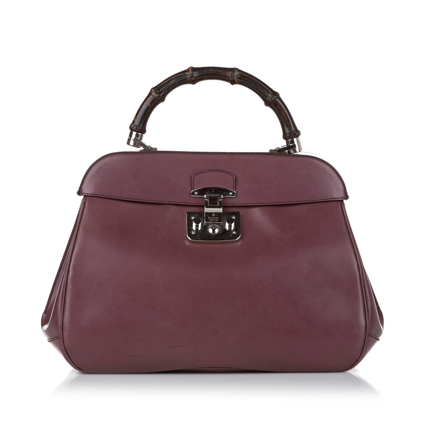Gucci Bamboo Lady Lock SHG-OZa9ZR Leather Calf Satchel Bag