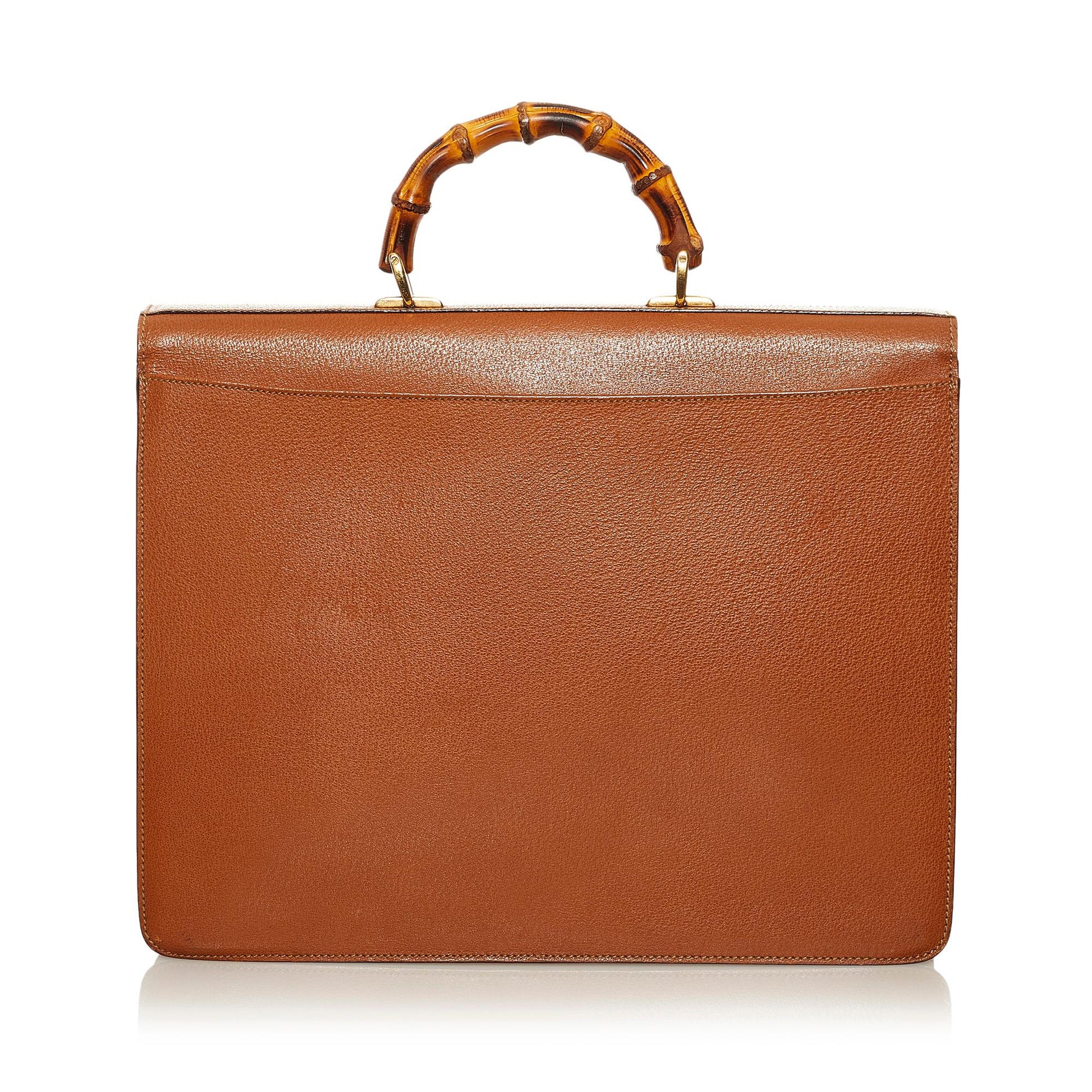 Gucci Bamboo Business SHG Leather Calf Brown Tote Bag