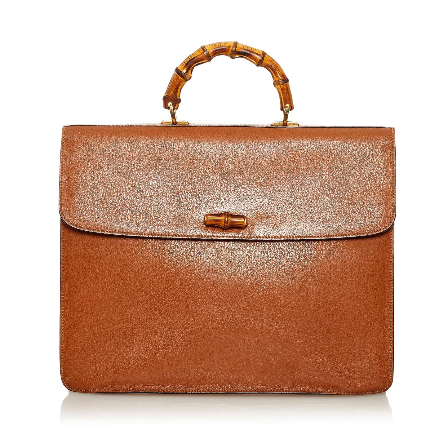 Gucci Bamboo Business SHG Leather Calf Brown Tote Bag