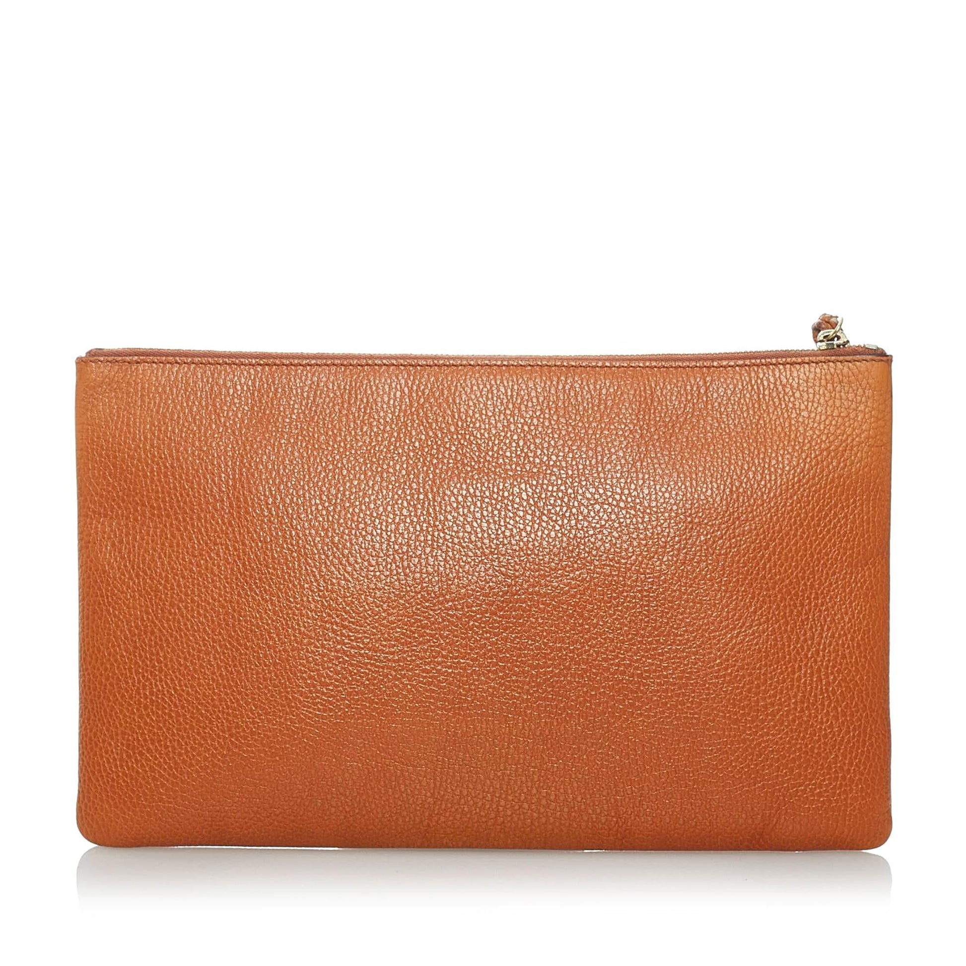 Gucci Bamboo SHG Leather Calf Brown Clutch Bag