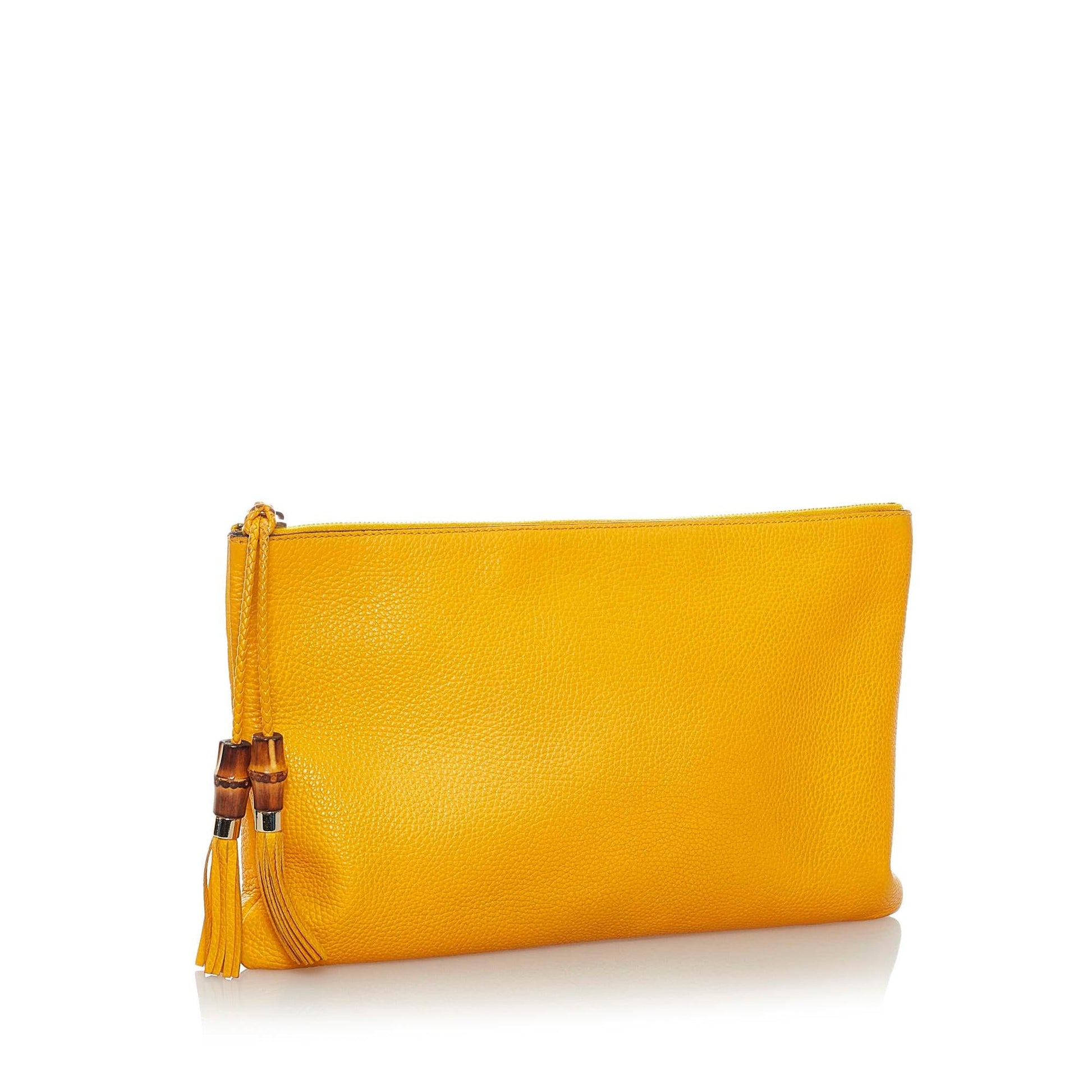 Gucci Bamboo SHG Leather Calf Clutch Bag