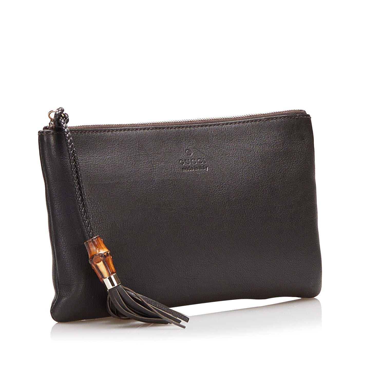 Gucci Bamboo SHG-q8nBjv Leather Calf Black Clutch Bag