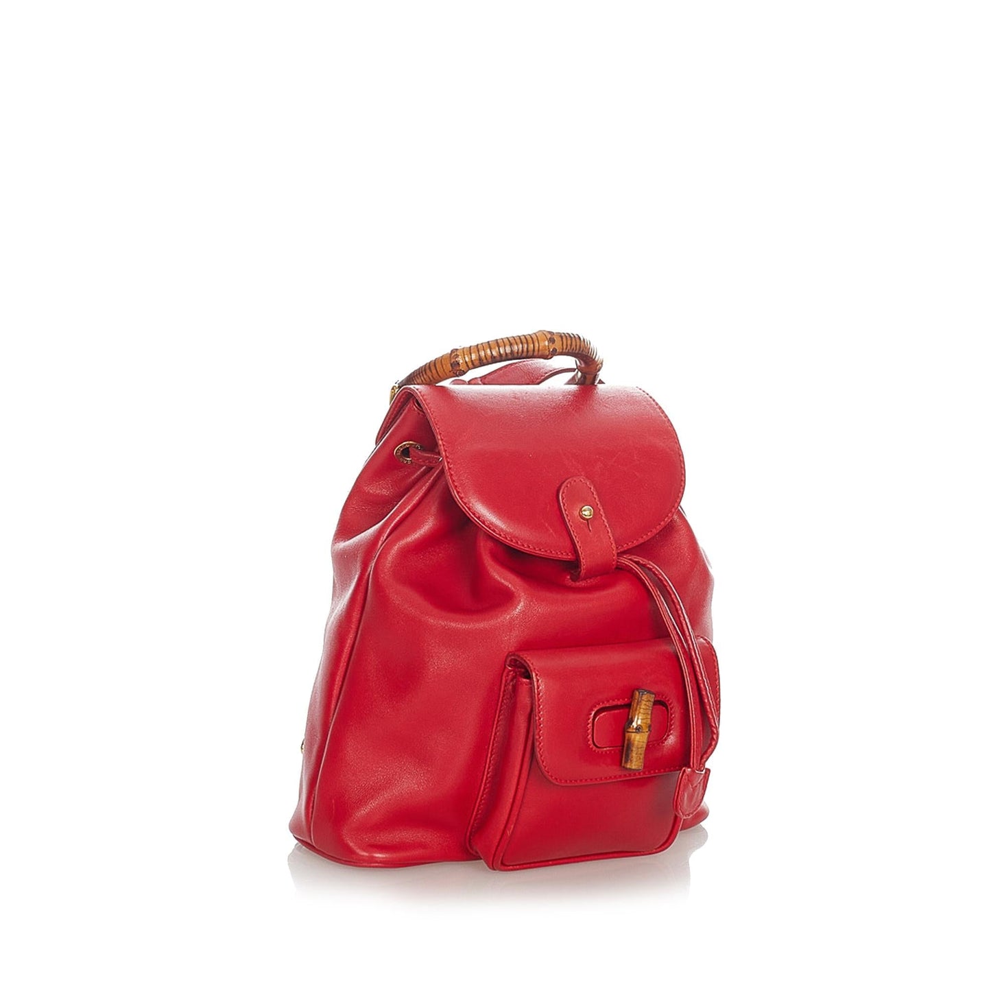 Gucci Bamboo Drawstring Backpack SHG-HWMiaE Leather Calf Red Mini Jewelry