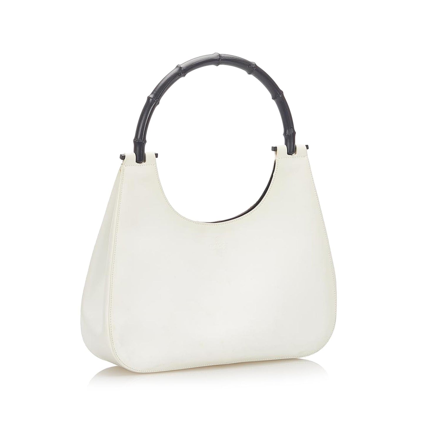 Gucci Bamboo SHG Leather Calf Black White Satchel Bag