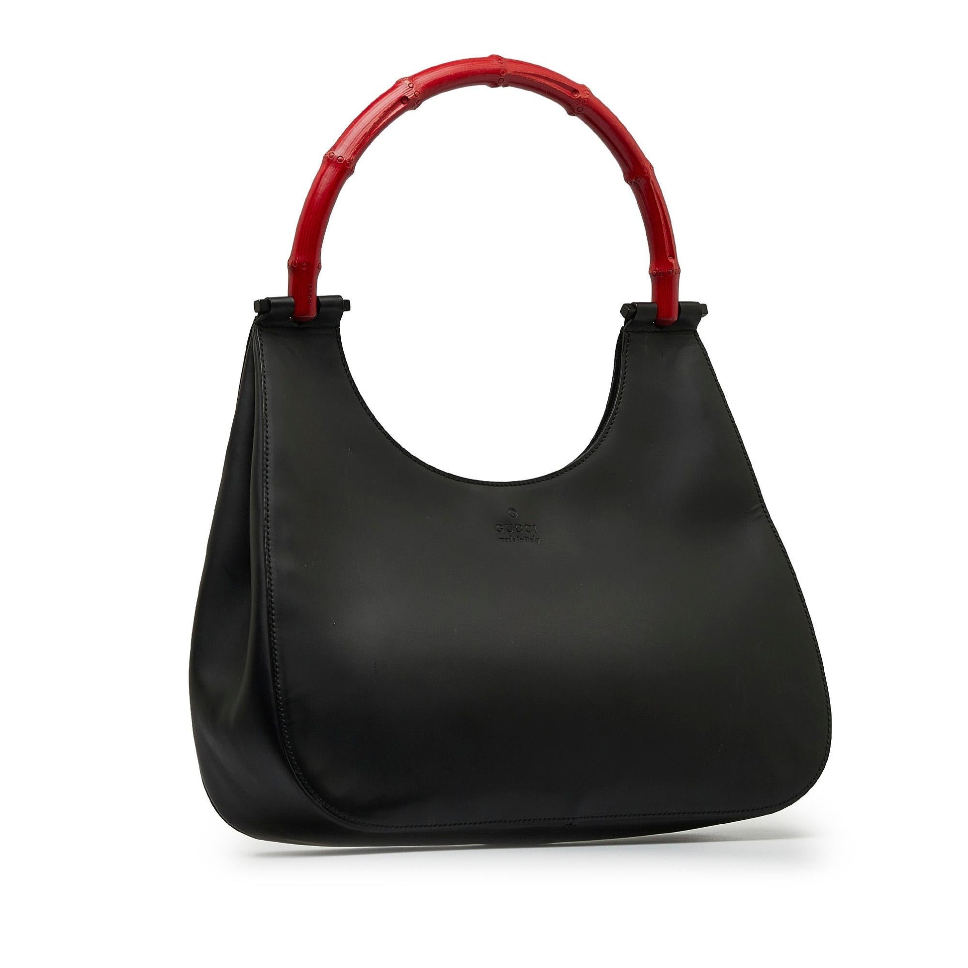 Gucci Bamboo SHG-xpUWAH Leather Calf Black Satchel Bag