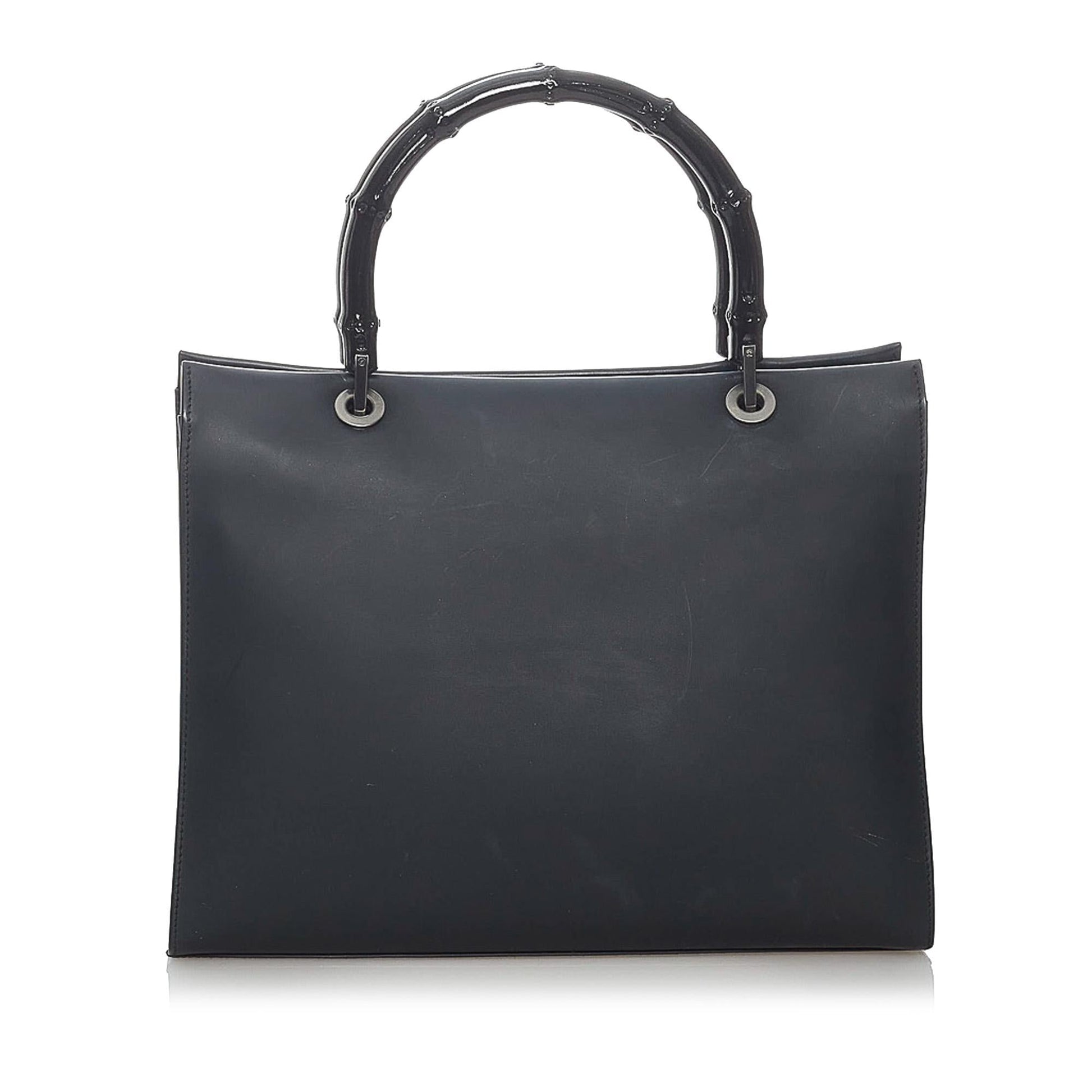 Gucci Bamboo SHG Leather Calf Black Satchel Bag Satchel Shg