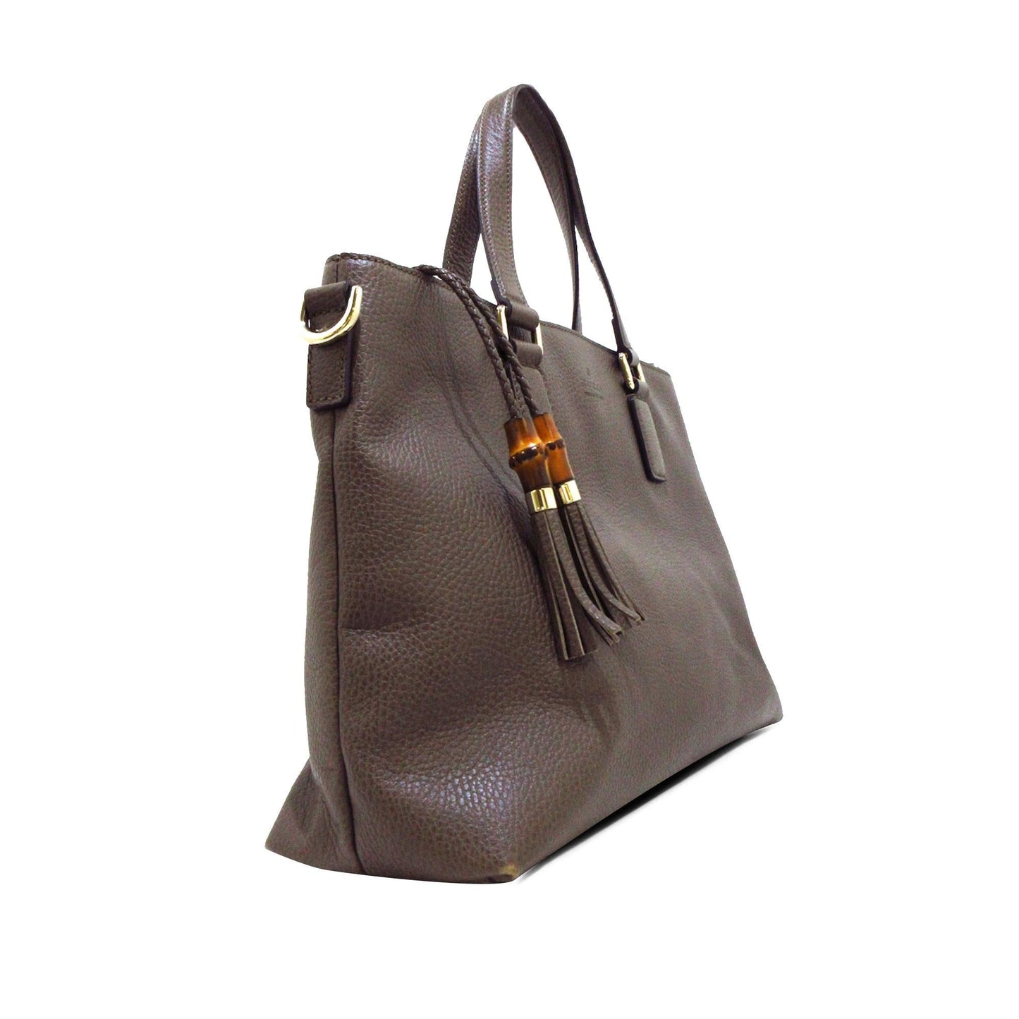 Gucci Bamboo SHG-IkckBM Leather Calf Brown Satchel Bag