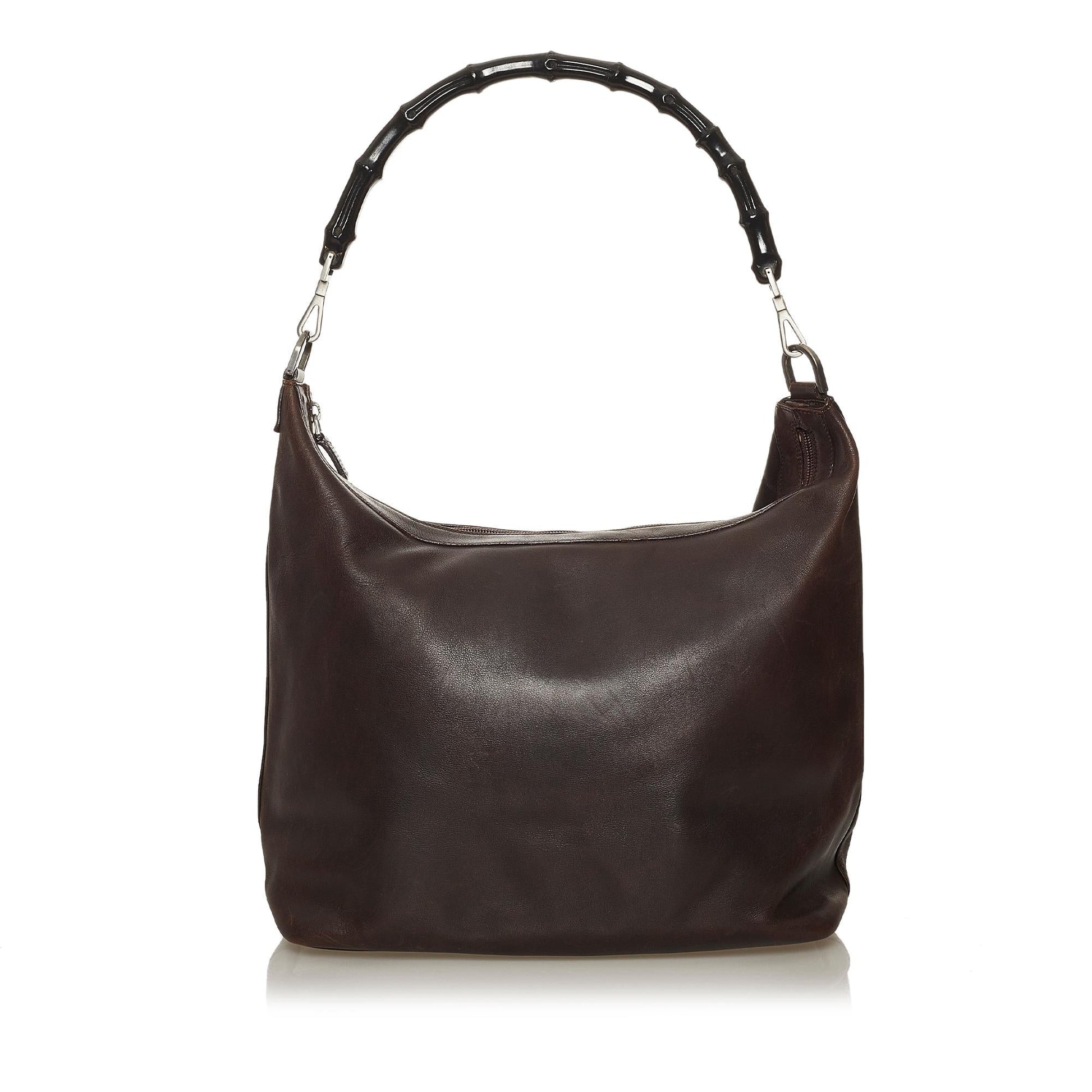 Gucci Bamboo SHG Leather Calf Brown Shoulder Bag Bag Shg
