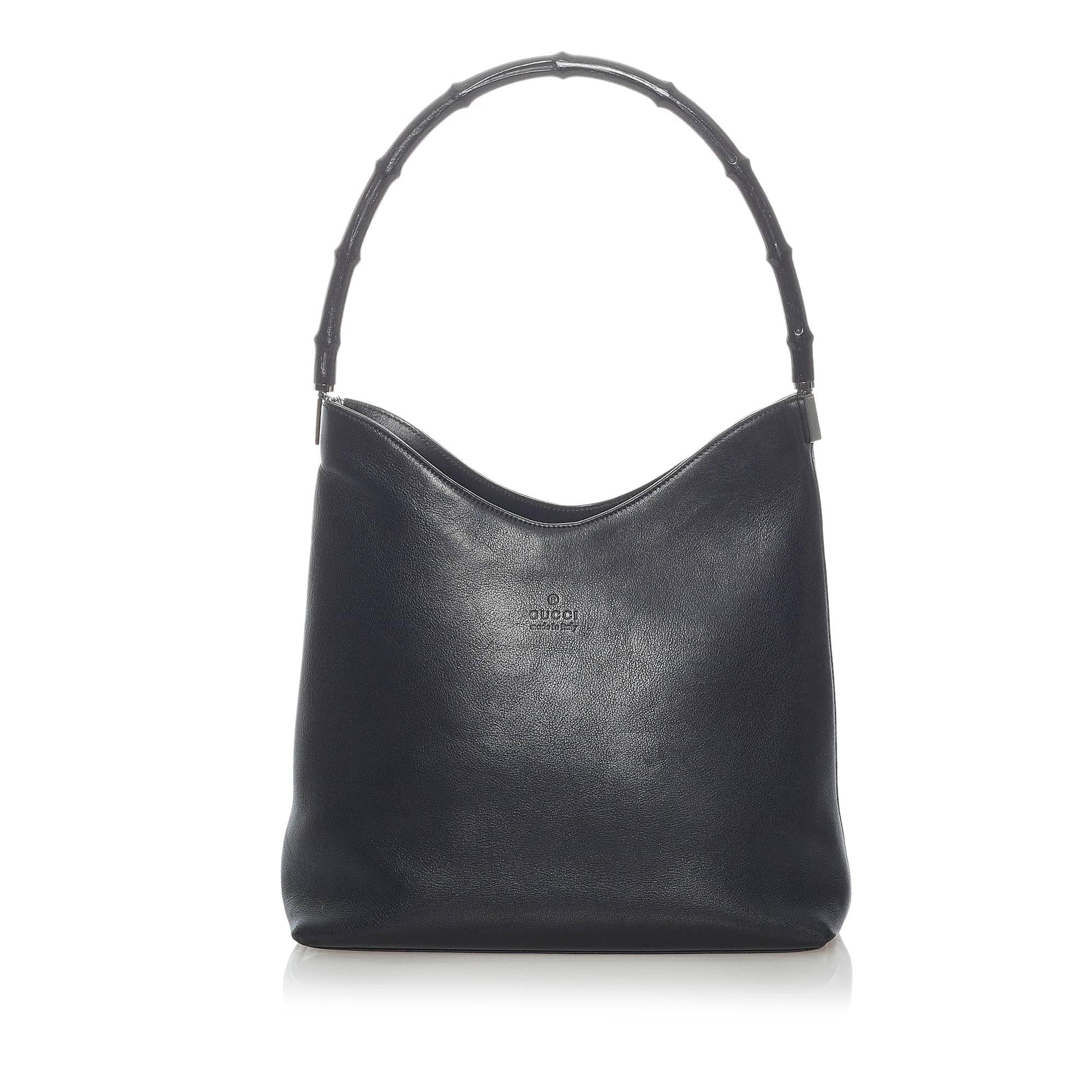 Gucci Bamboo SHG Leather Calf Black Shoulder Bag
