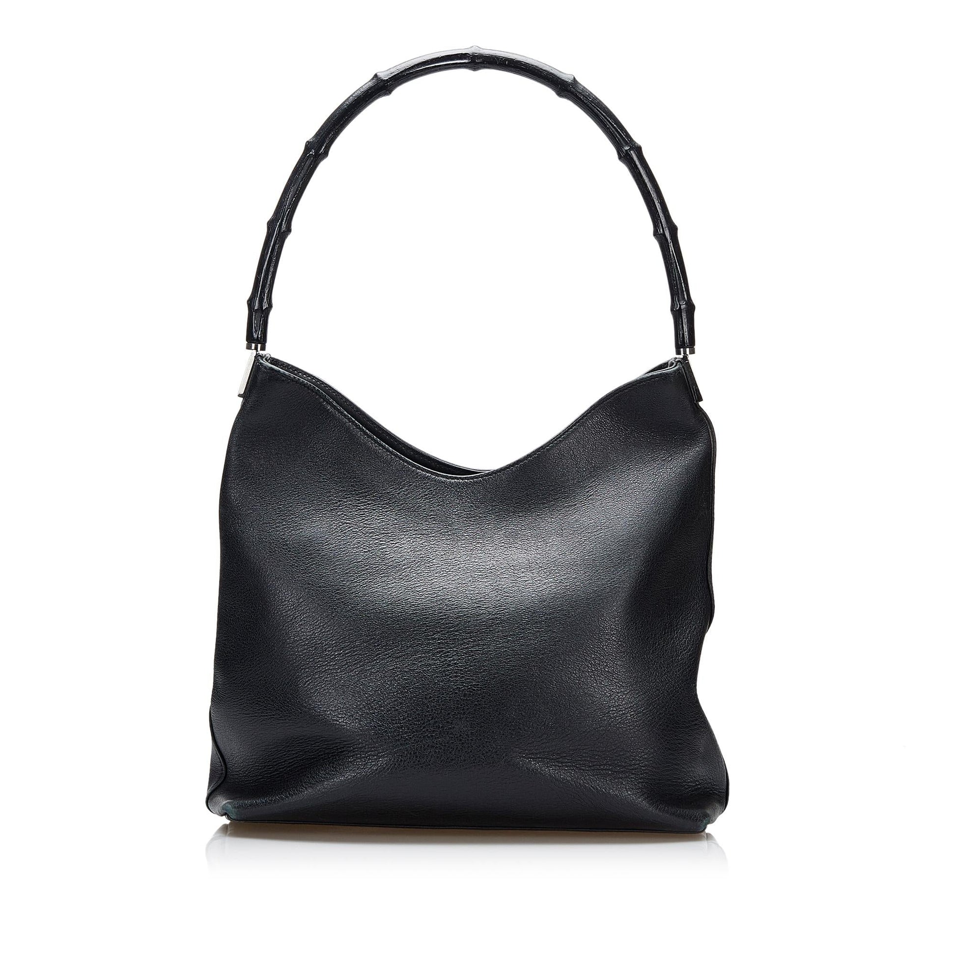 Gucci Bamboo SHG-V5HURz Leather Calf Black Shoulder Bag