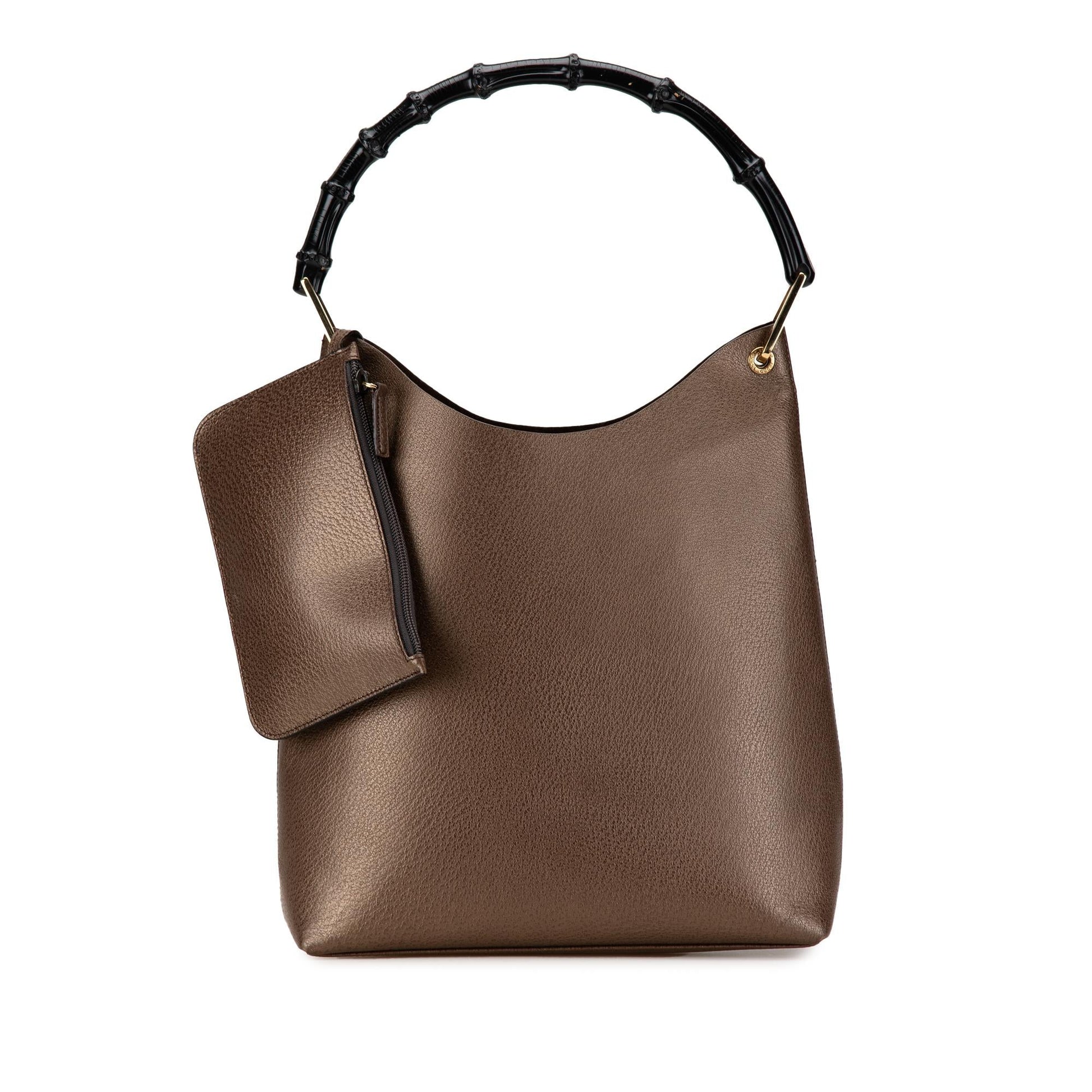 Gucci Bamboo SHG-KPbmQJ Leather Calf Brown Shoulder Bag