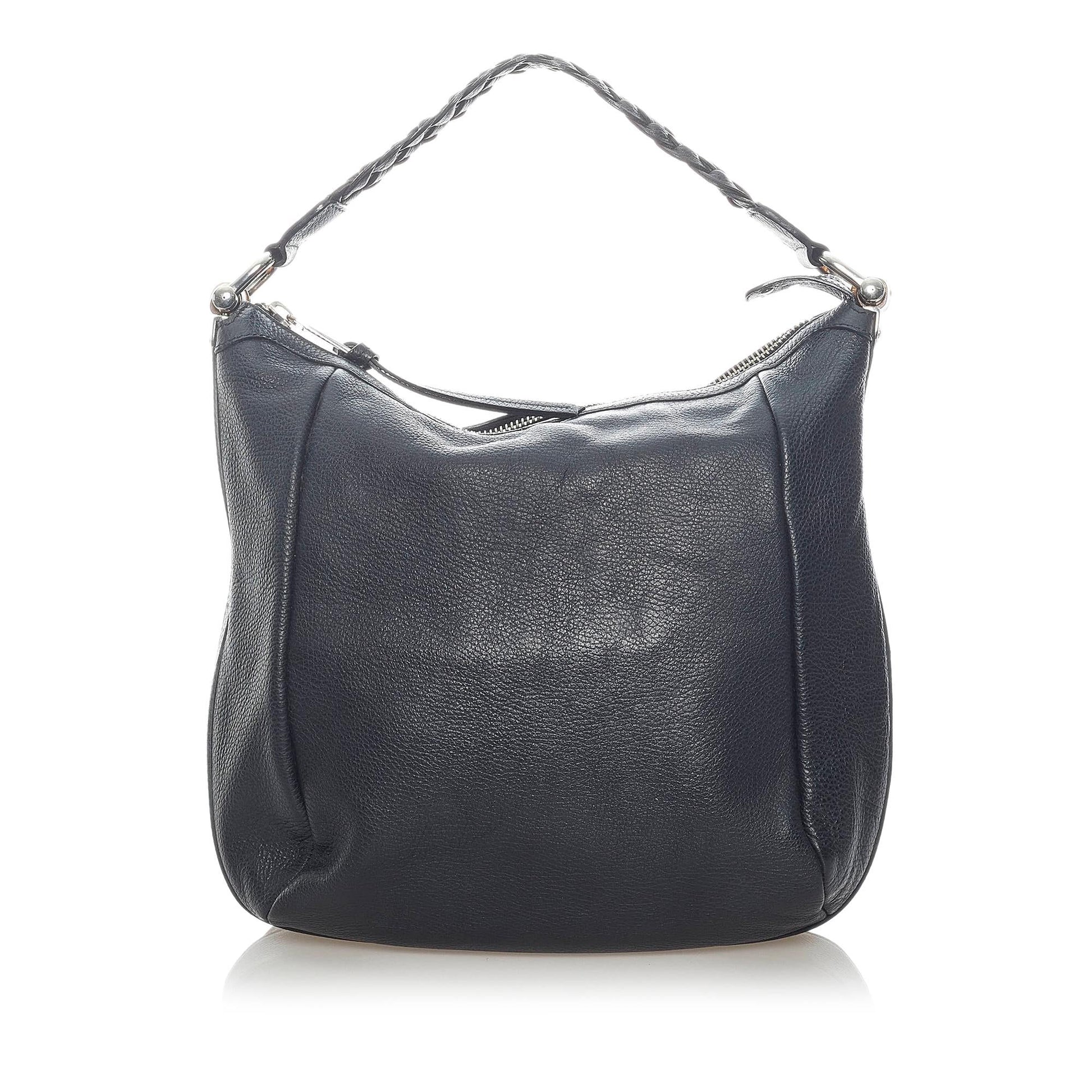 Gucci Bamboo SHG Leather Calf Black Tote Bag