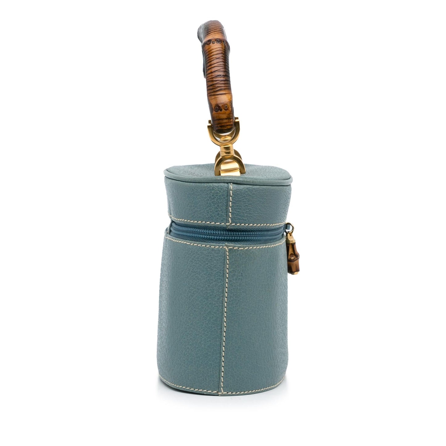 Gucci Bamboo Vanity SHG-2XKgsO Leather Calf Blue Handbag