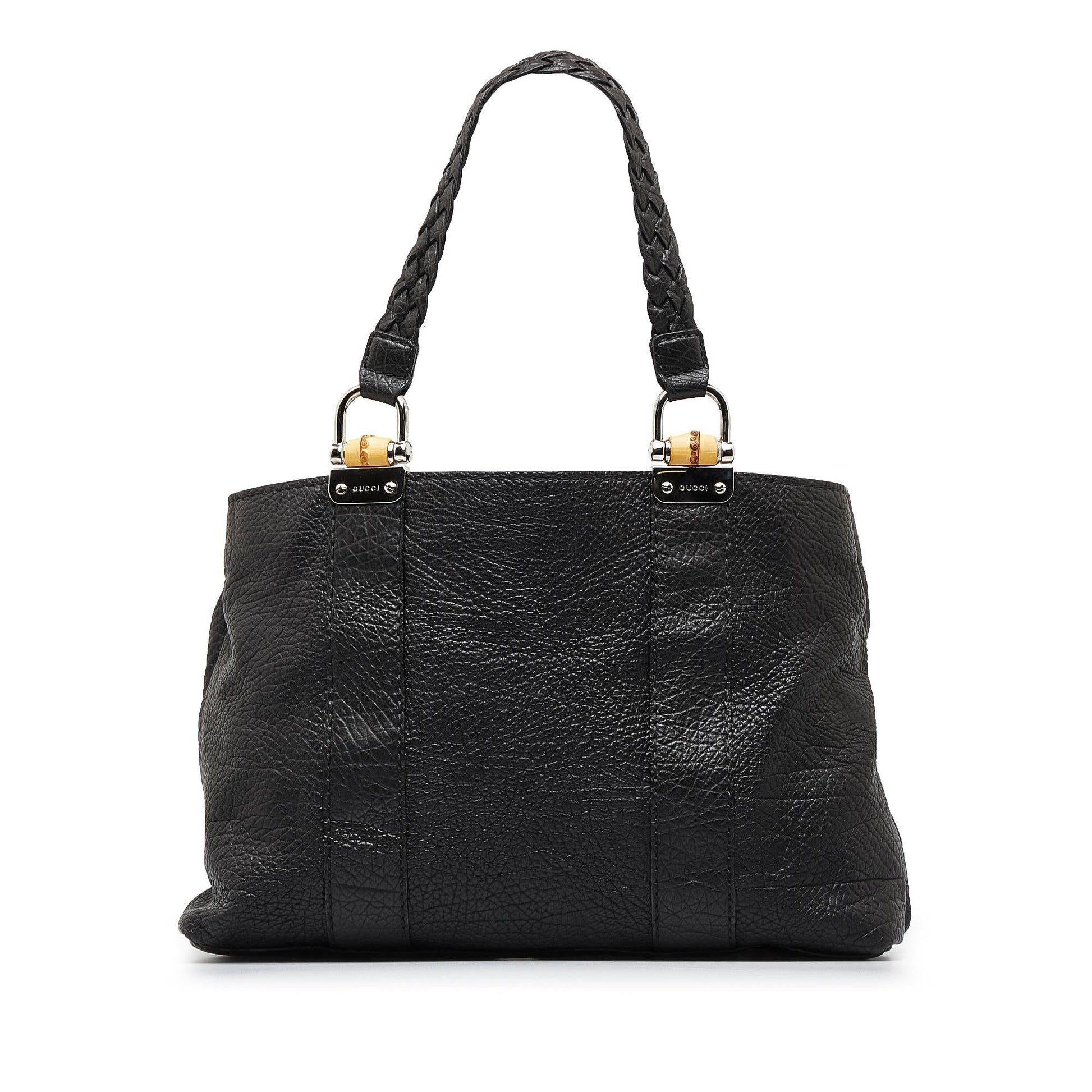Gucci Bamboo Libeccio SHG-W3rYUf Calf Black Tote Bag
