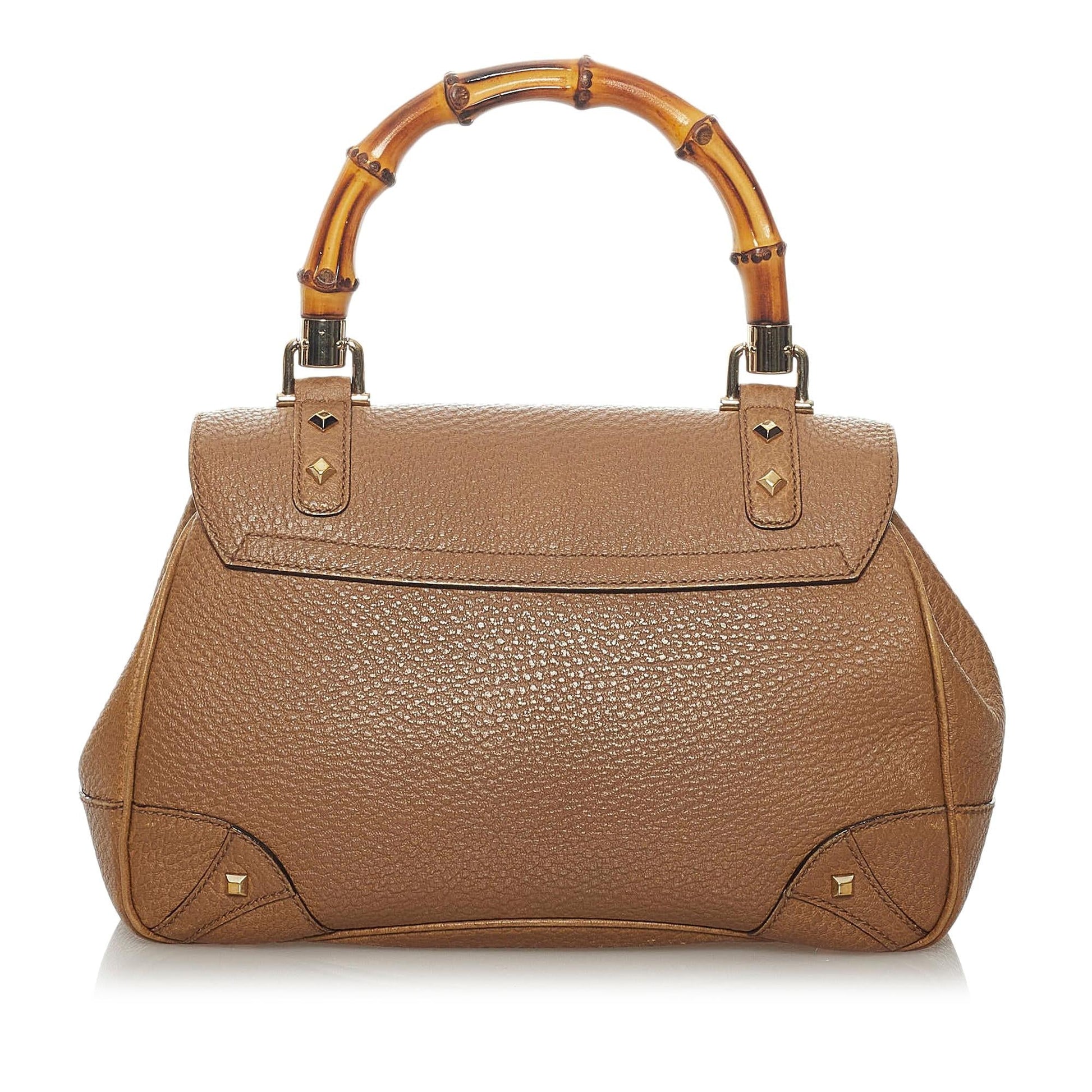 Gucci Bamboo Night SHG Leather Calf Brown Satchel Bag