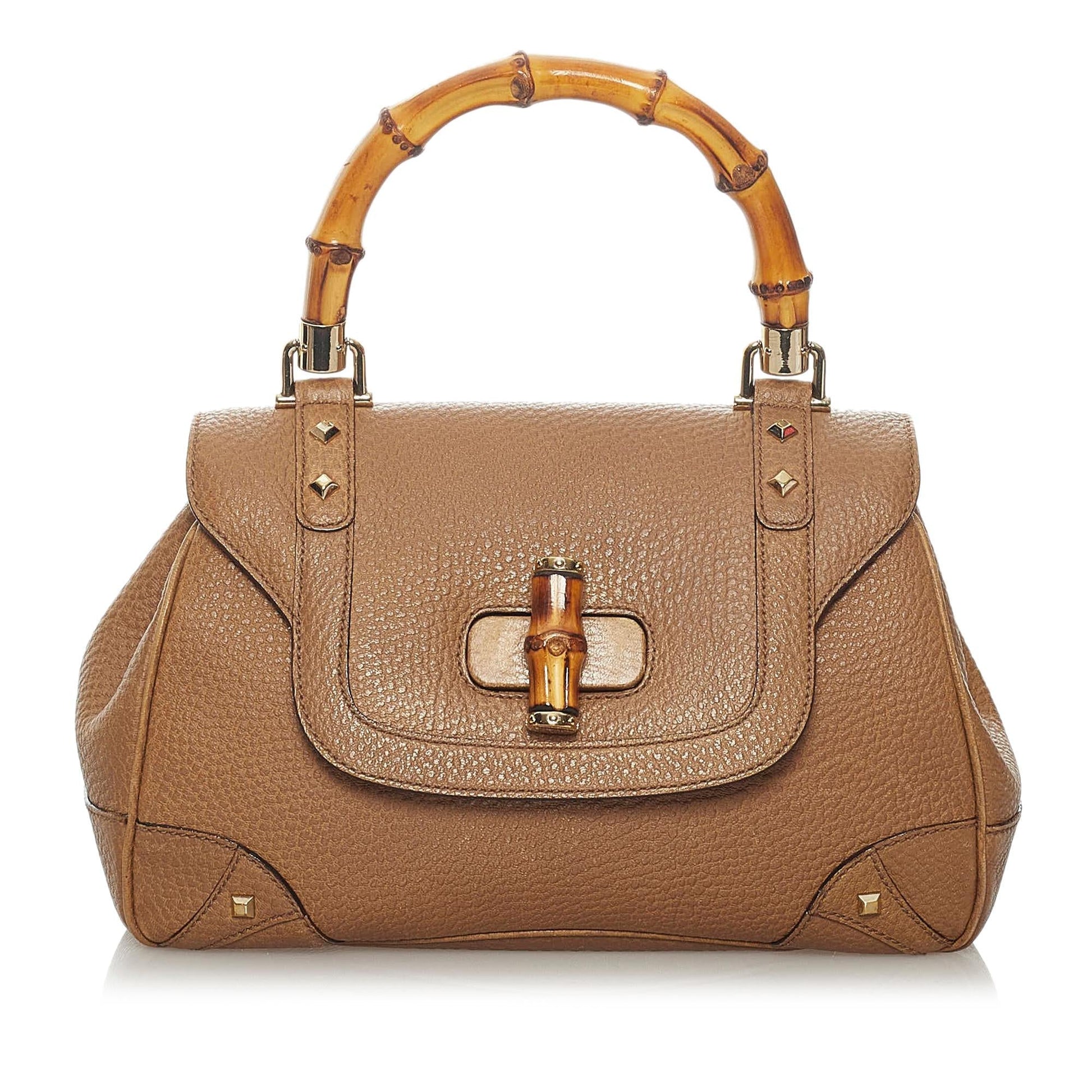 Gucci Bamboo Night SHG Leather Calf Brown Satchel Bag