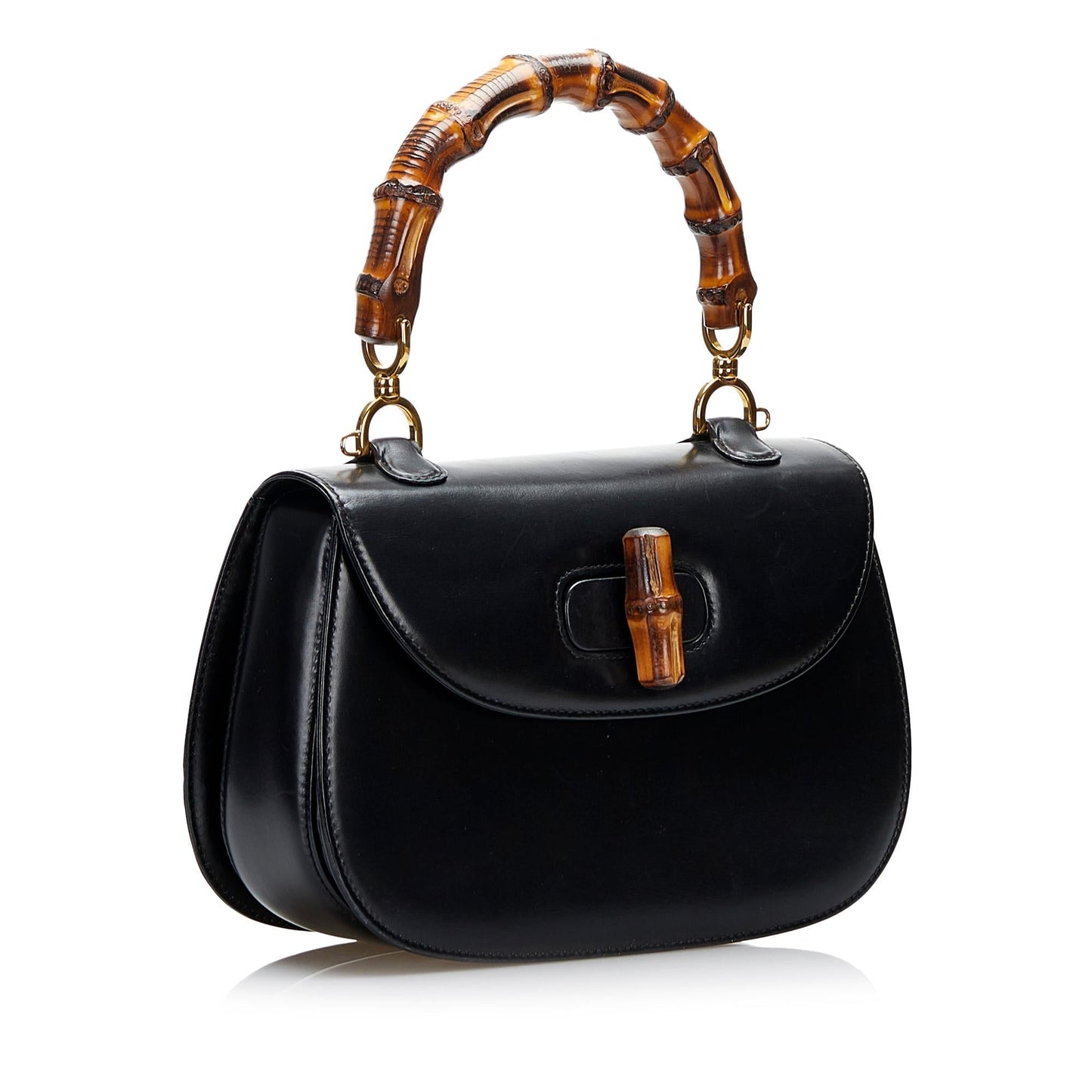 Gucci Bamboo Night SHG Calf Black Satchel Bag 4