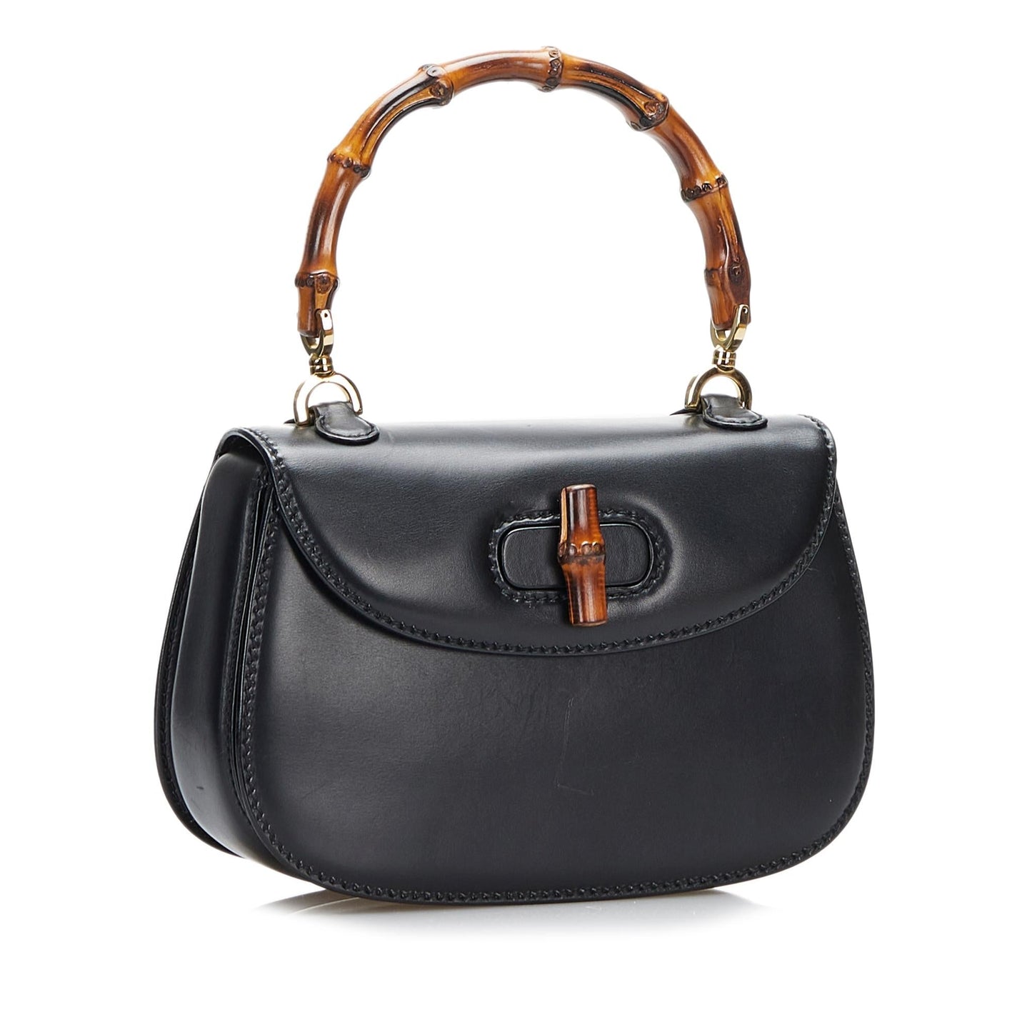 Gucci Bamboo Night SHG-nOnuhq Calf Black Satchel Bag