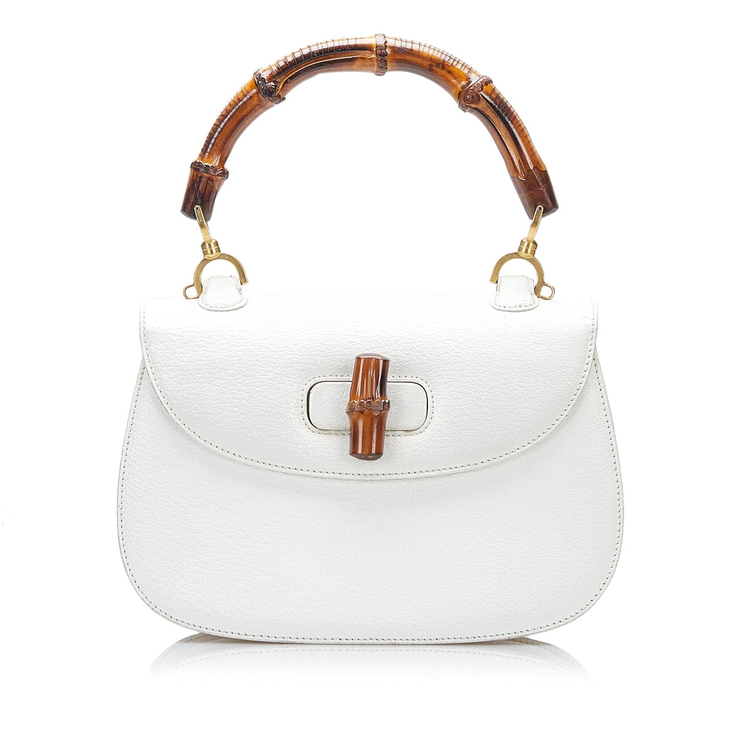 Gucci Bamboo Night SHG-h8WkBt Calf White Satchel Bag
