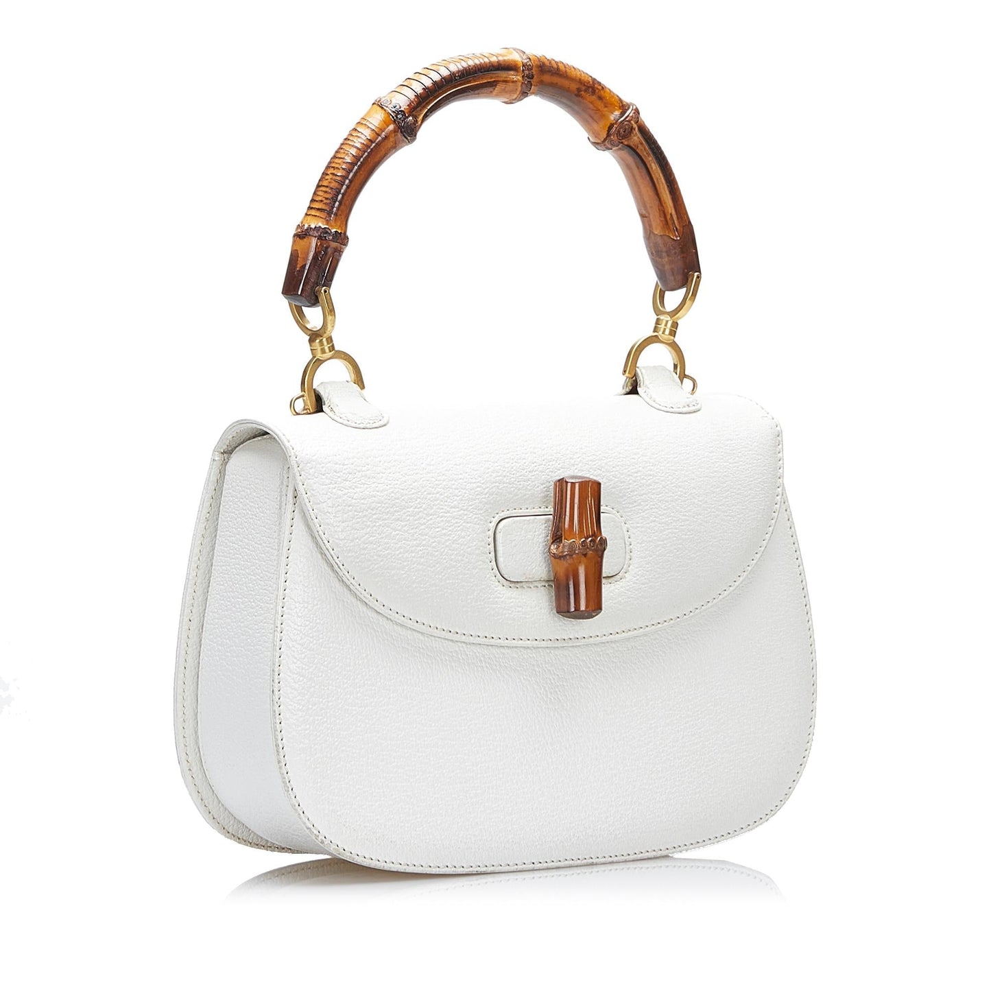 Gucci Bamboo Night SHG-h8WkBt Calf White Satchel Bag