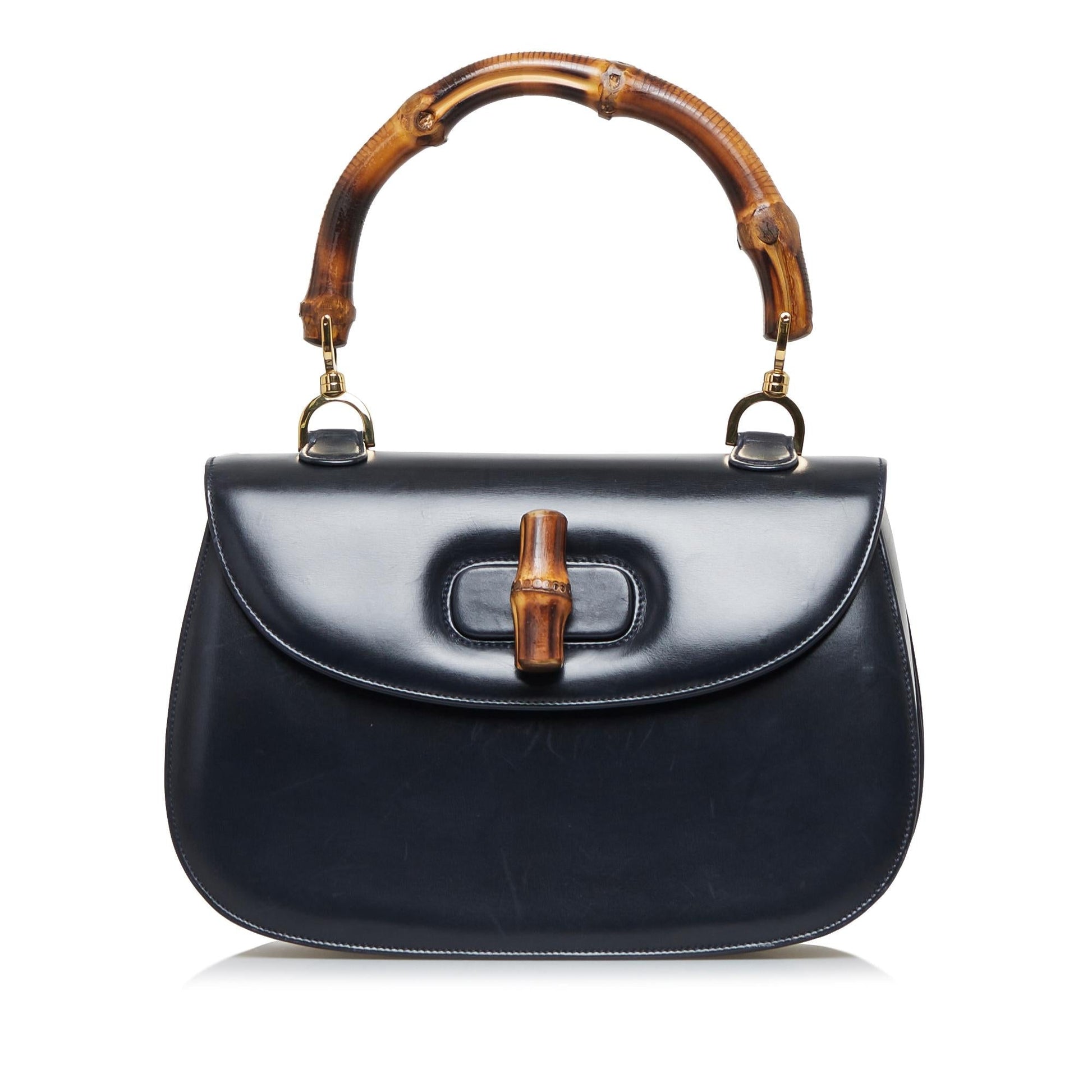 Gucci Bamboo Night SHG-CIttdR Calf Black Satchel Bag