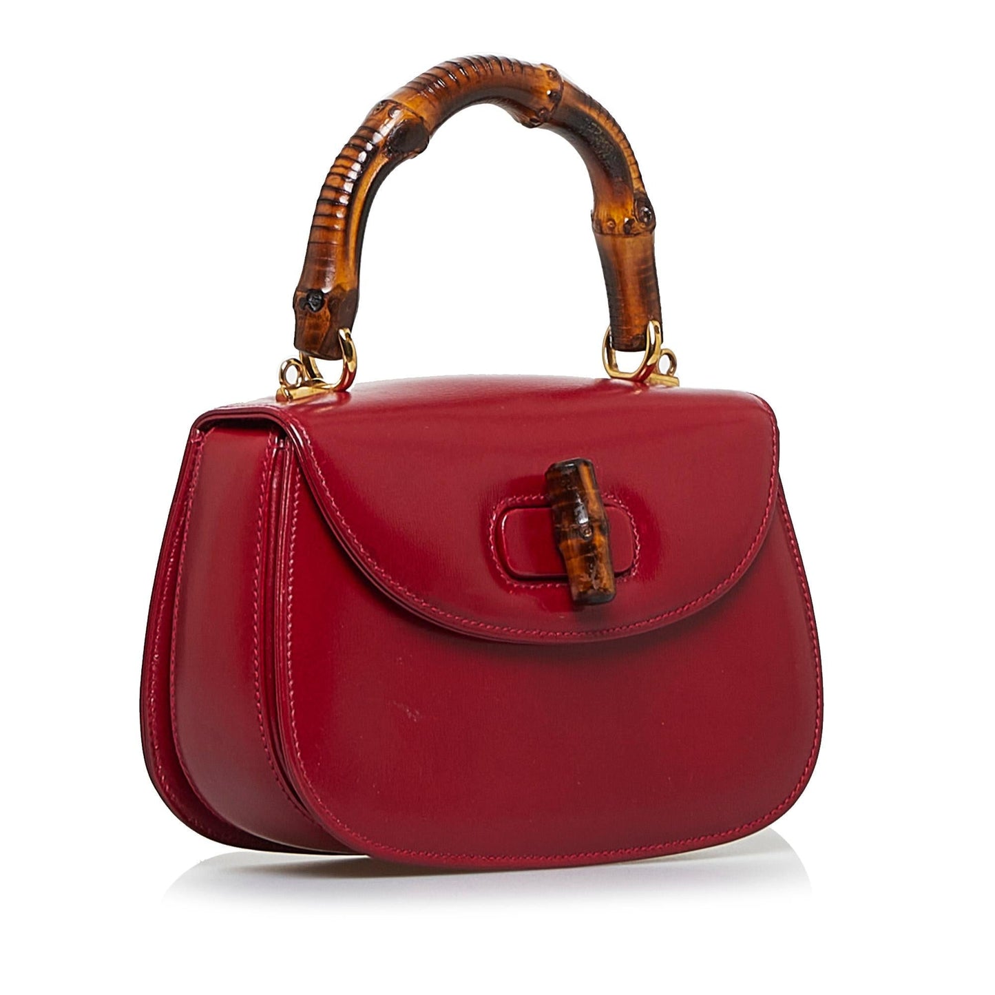 Gucci Bamboo Night SHG-Yws4Ca Calf Red Satchel Bag