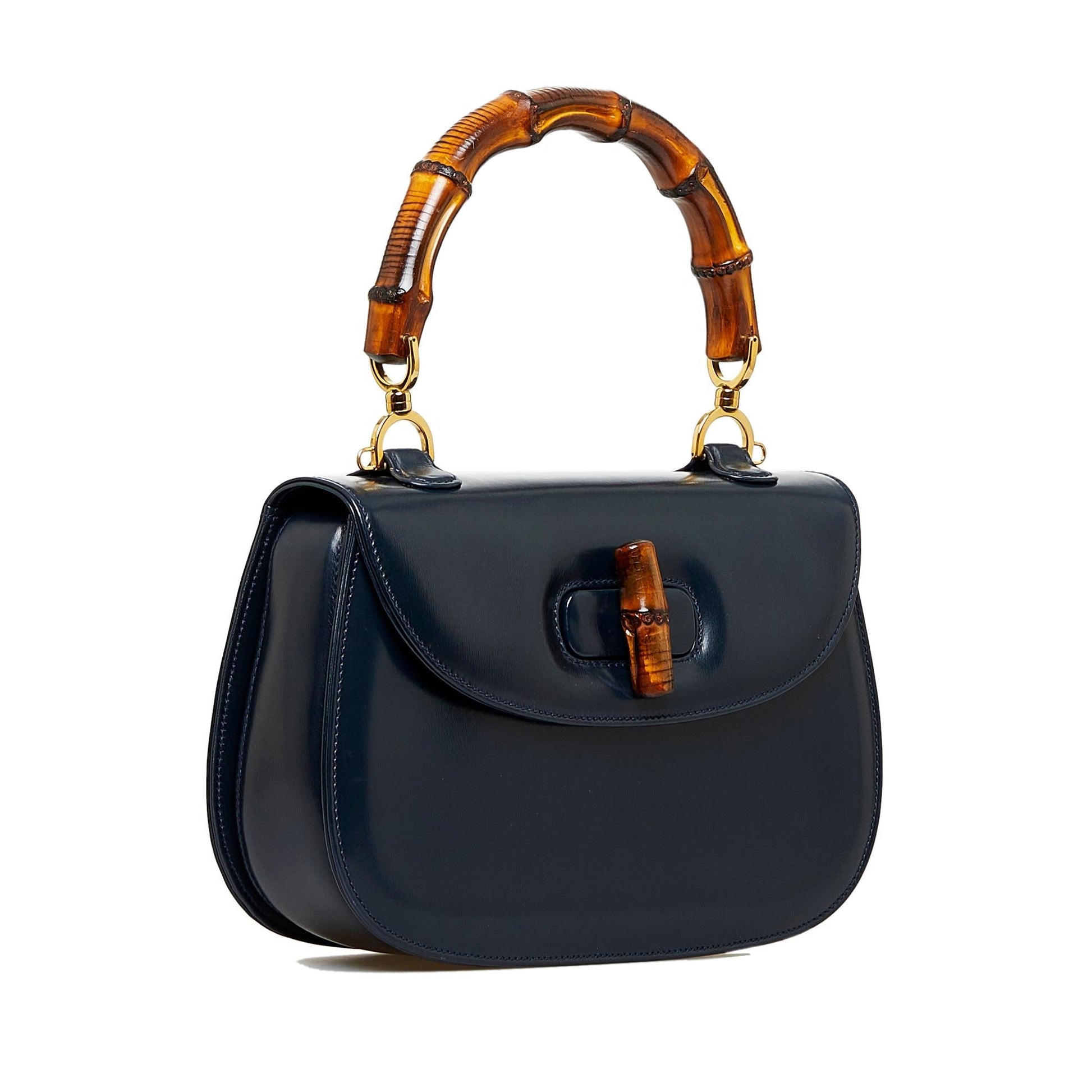 Gucci Bamboo Night SHG-s0Jcwm Calf Black Satchel Bag