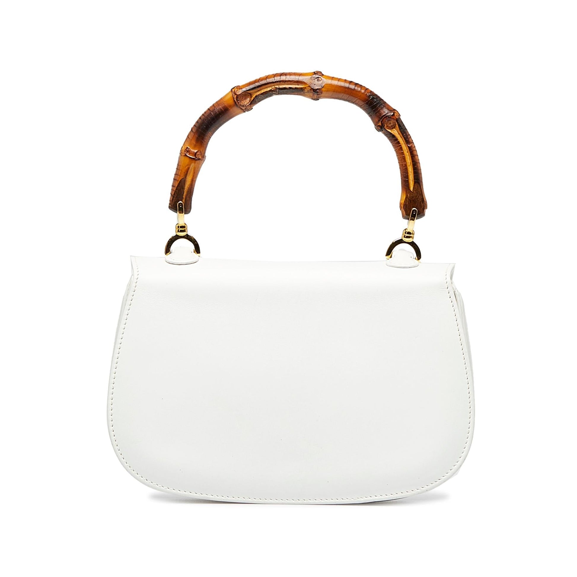Gucci Bamboo Night SHG-NK0Xpj Calf White Satchel Bag