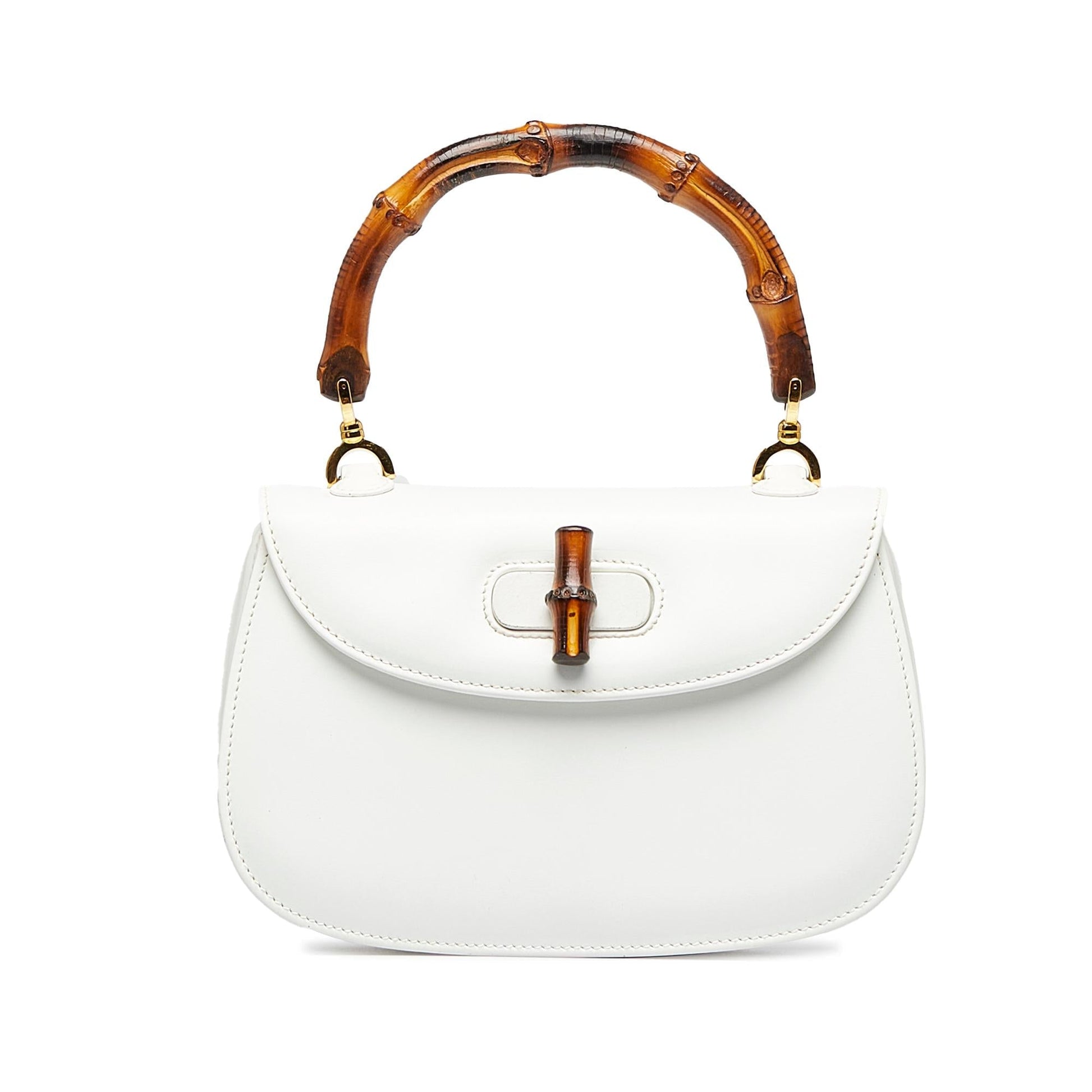 Gucci Bamboo Night SHG-NK0Xpj Calf White Satchel Bag